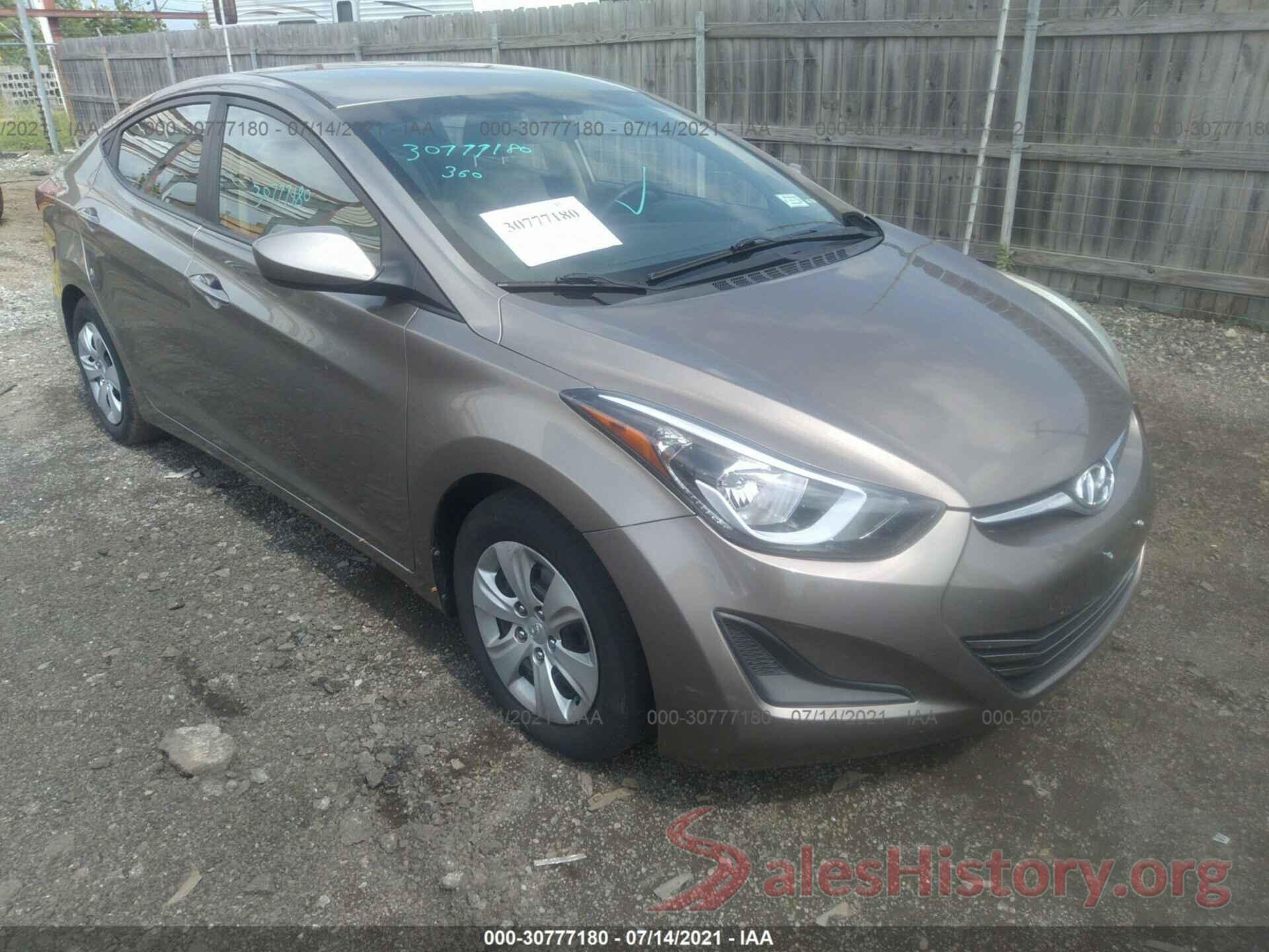 5NPDH4AE3GH770220 2016 HYUNDAI ELANTRA