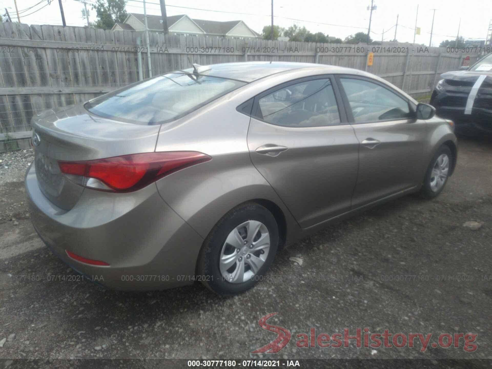 5NPDH4AE3GH770220 2016 HYUNDAI ELANTRA