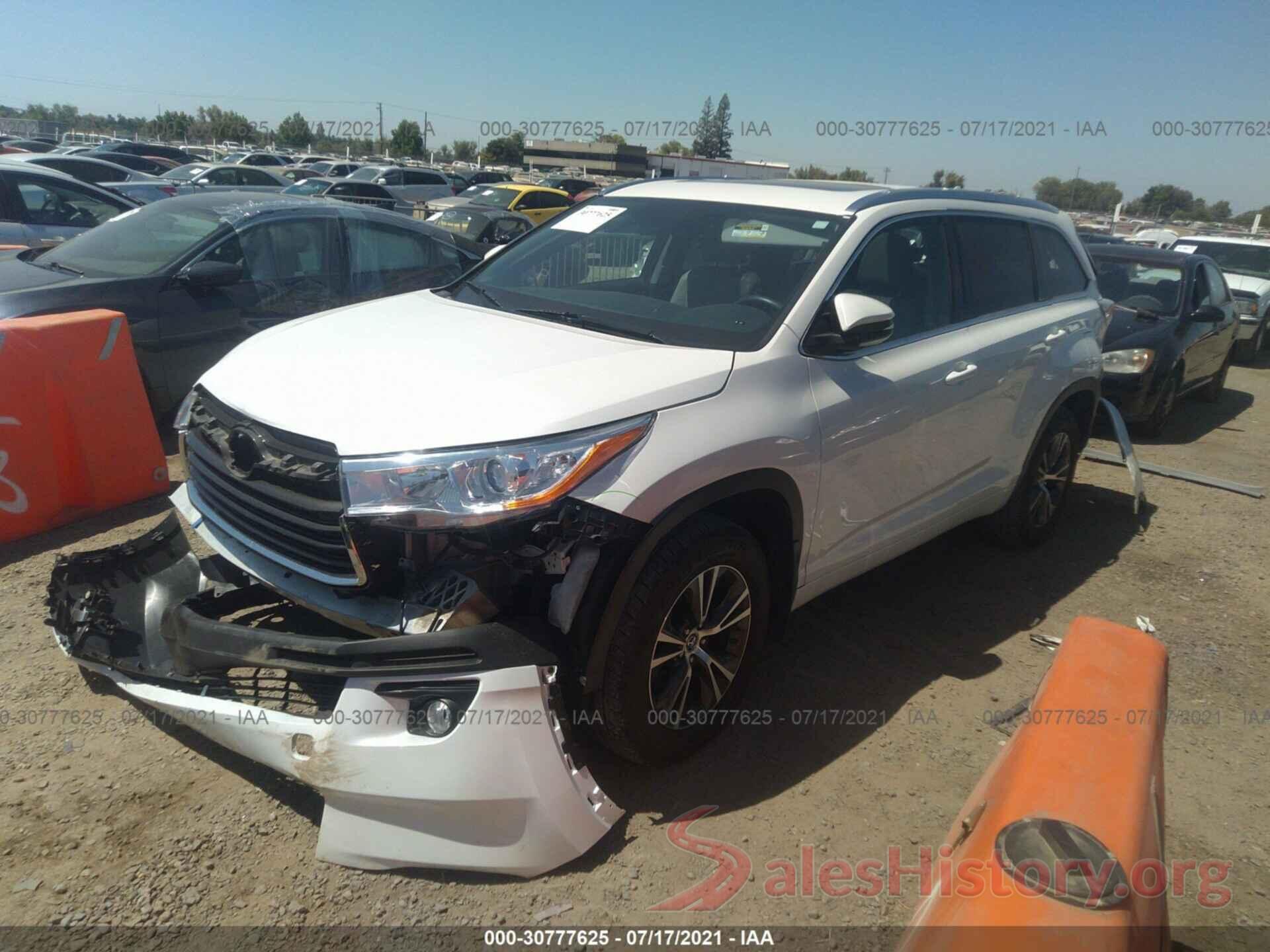 5TDJKRFH8GS268379 2016 TOYOTA HIGHLANDER