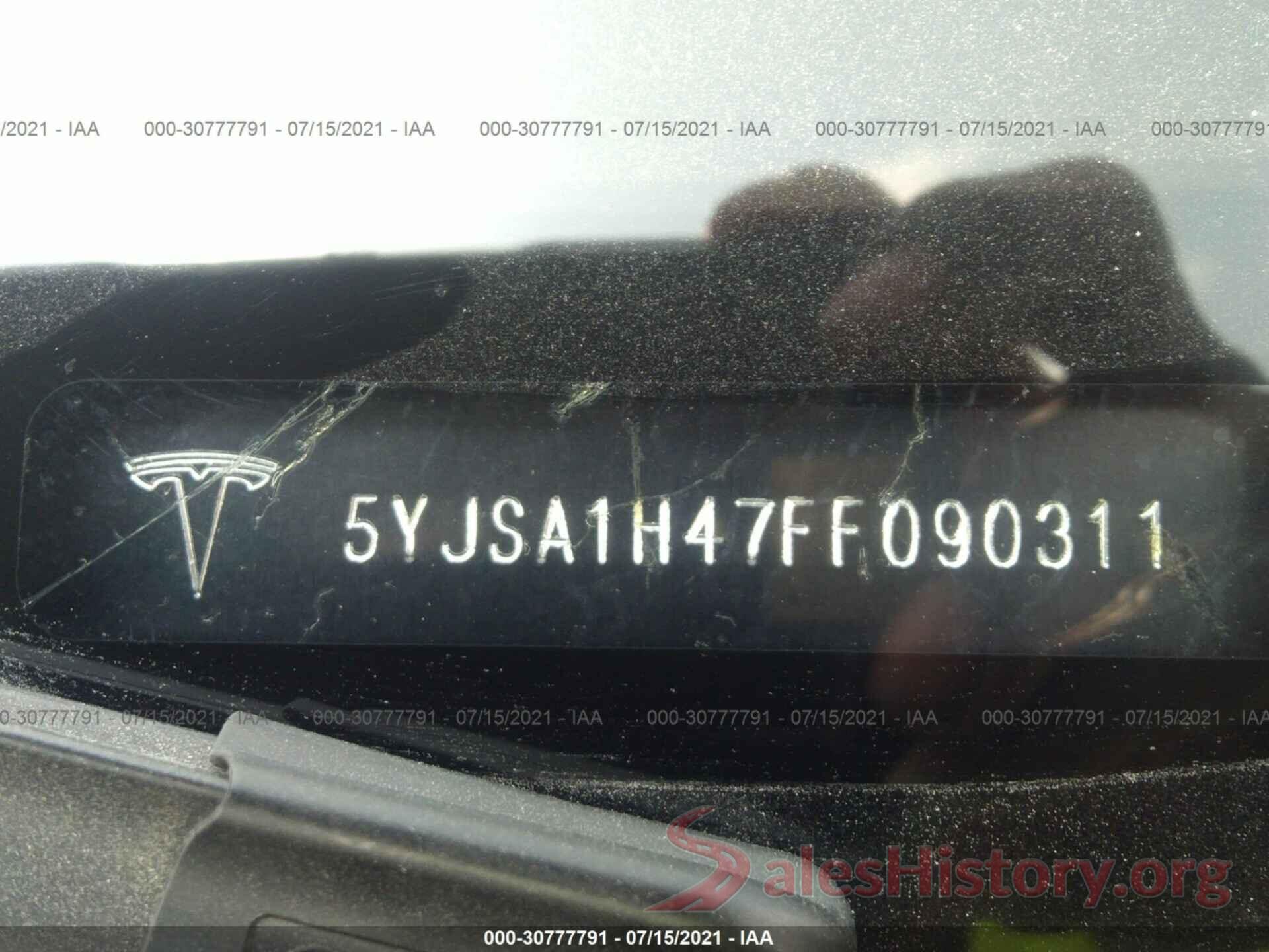 5YJSA1H47FF090311 2015 TESLA MODEL S