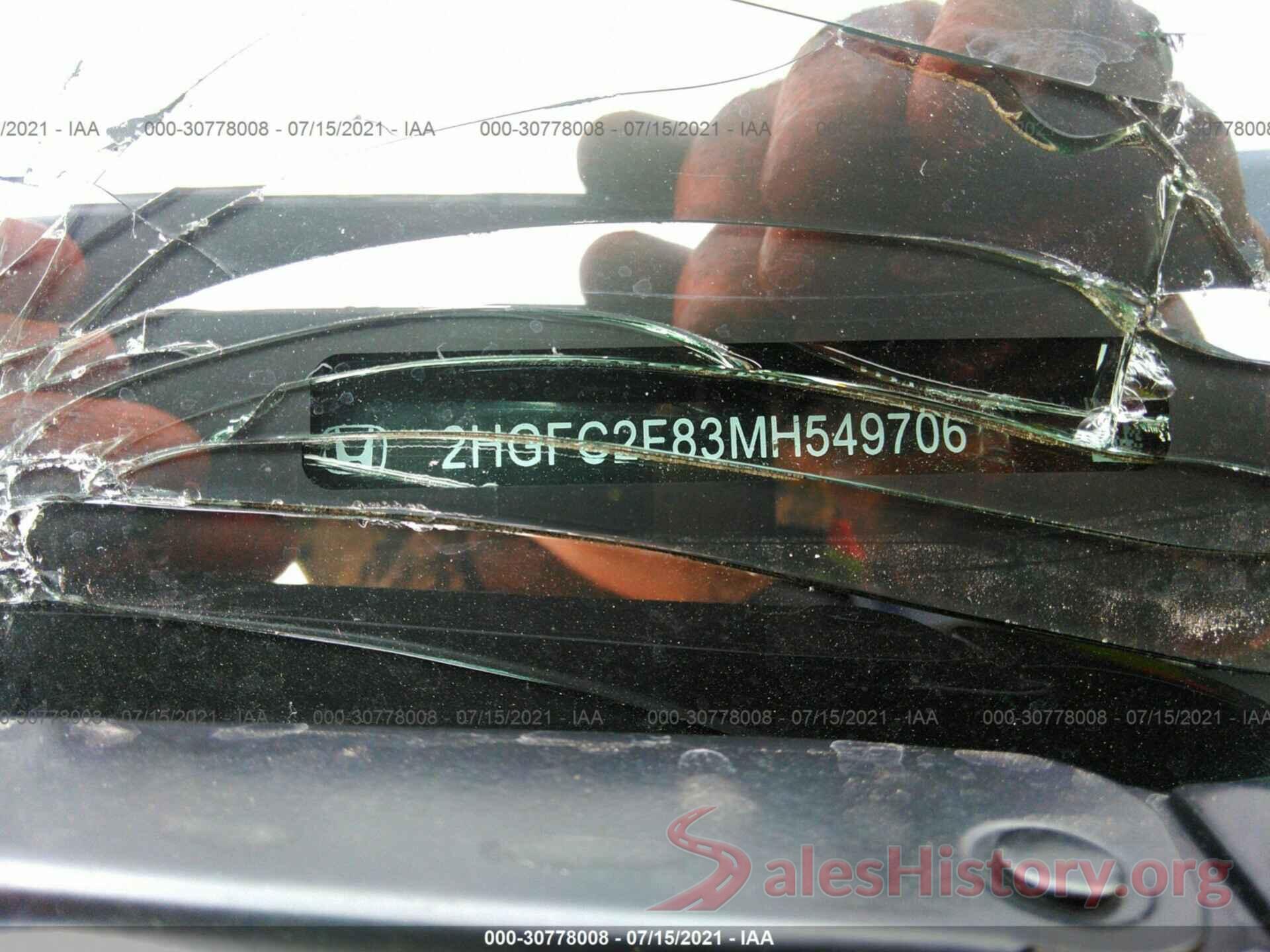 2HGFC2F83MH549706 2021 HONDA CIVIC SEDAN