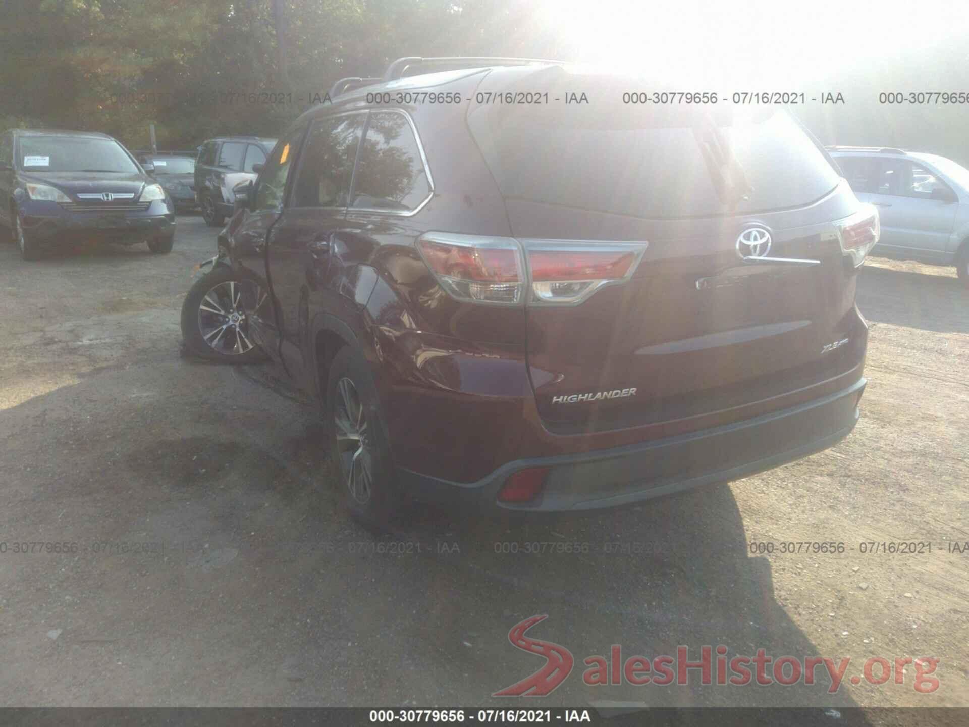 5TDJKRFH2GS241758 2016 TOYOTA HIGHLANDER