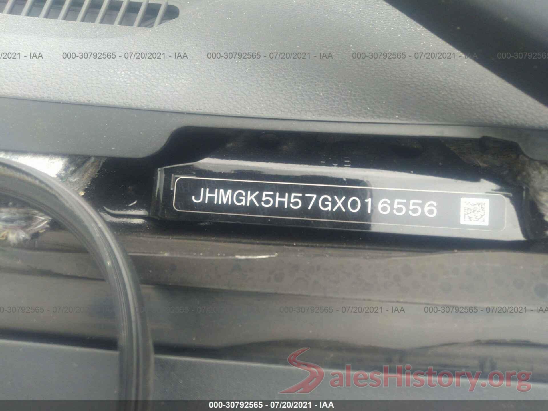 JHMGK5H57GX016556 2016 HONDA FIT