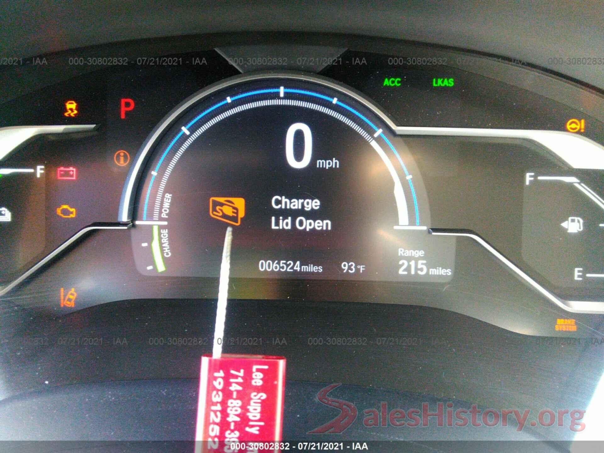 JHMZC5F37LC002116 2020 HONDA CLARITY PLUG-IN HYBRID