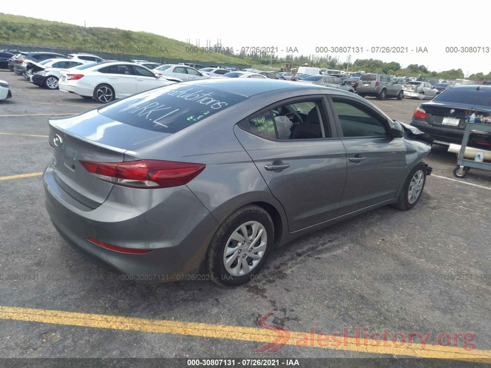 5NPD74LF7JH293582 2018 HYUNDAI ELANTRA