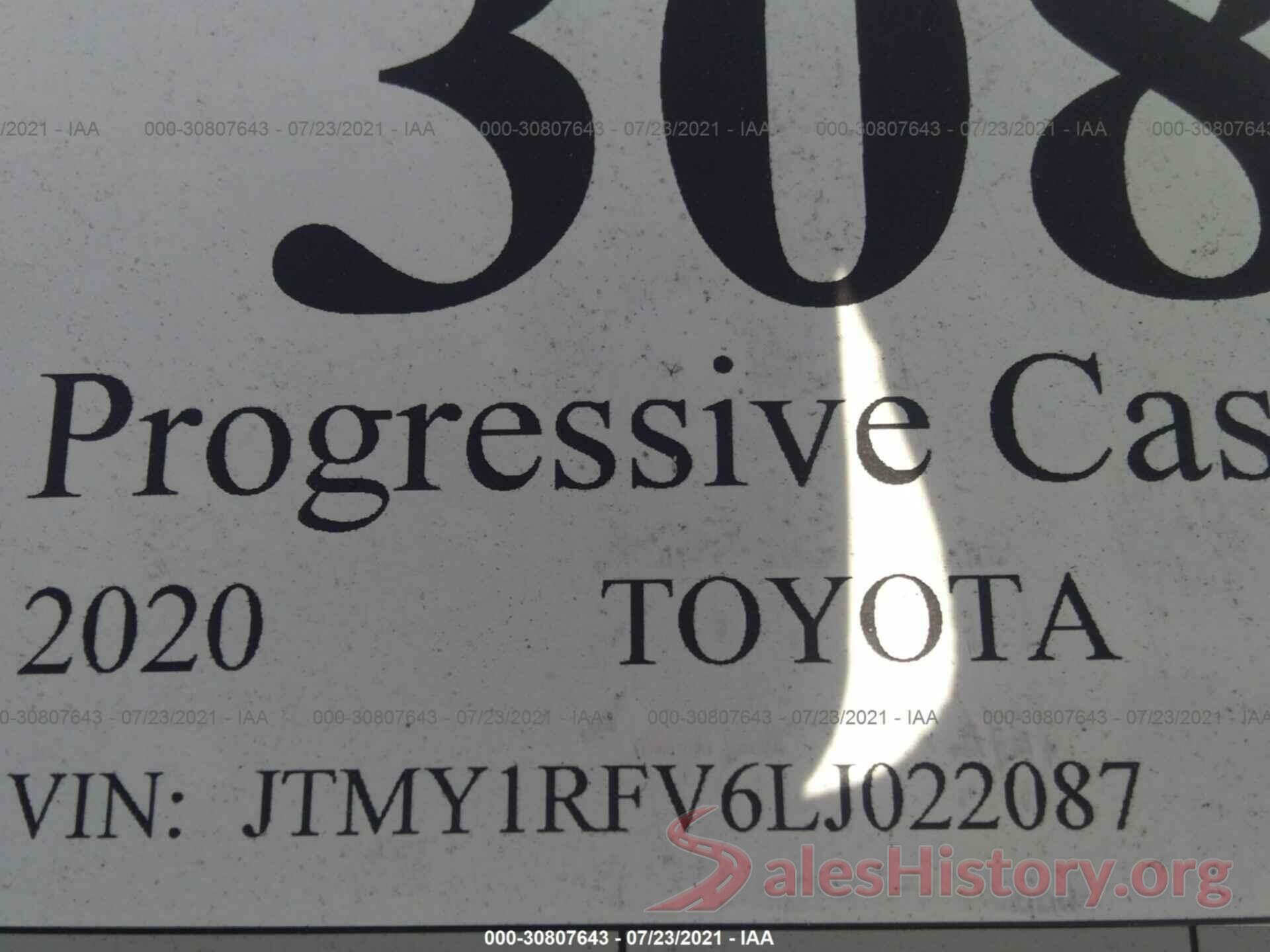 JTMY1RFV6LJ022087 2020 TOYOTA RAV4