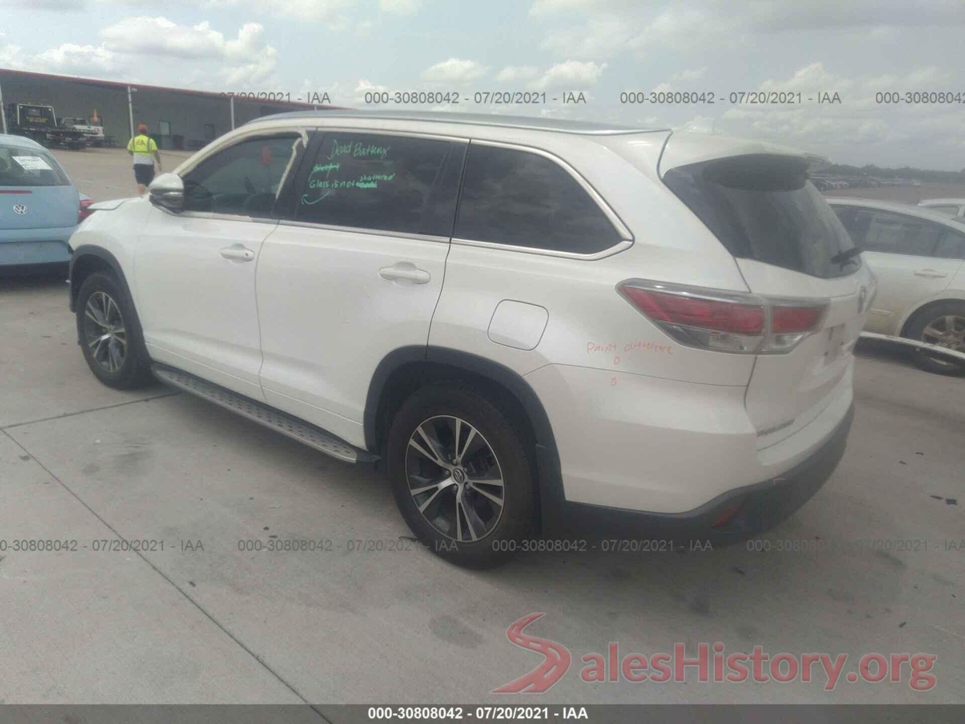 5TDKKRFH5GS132151 2016 TOYOTA HIGHLANDER