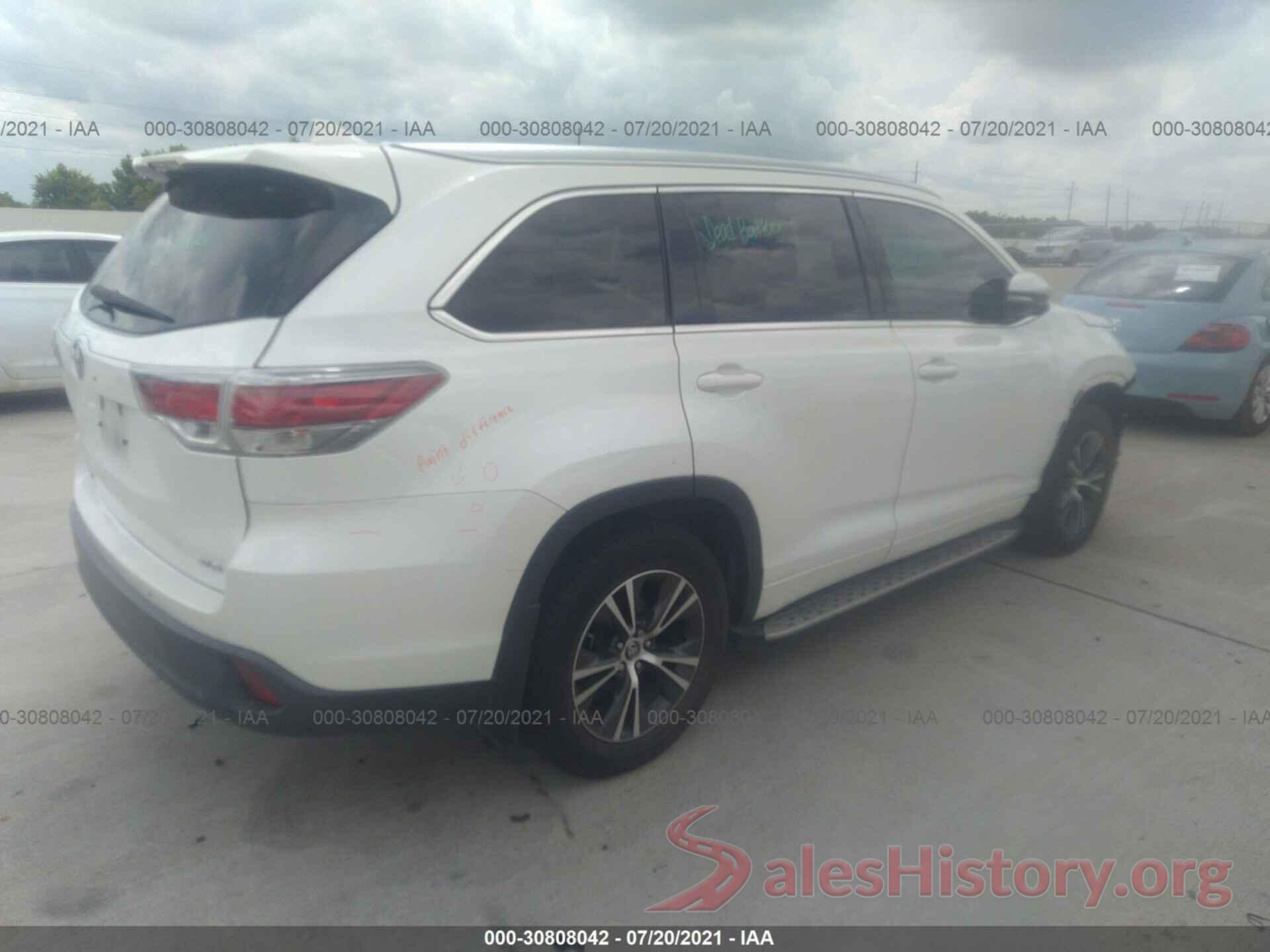 5TDKKRFH5GS132151 2016 TOYOTA HIGHLANDER