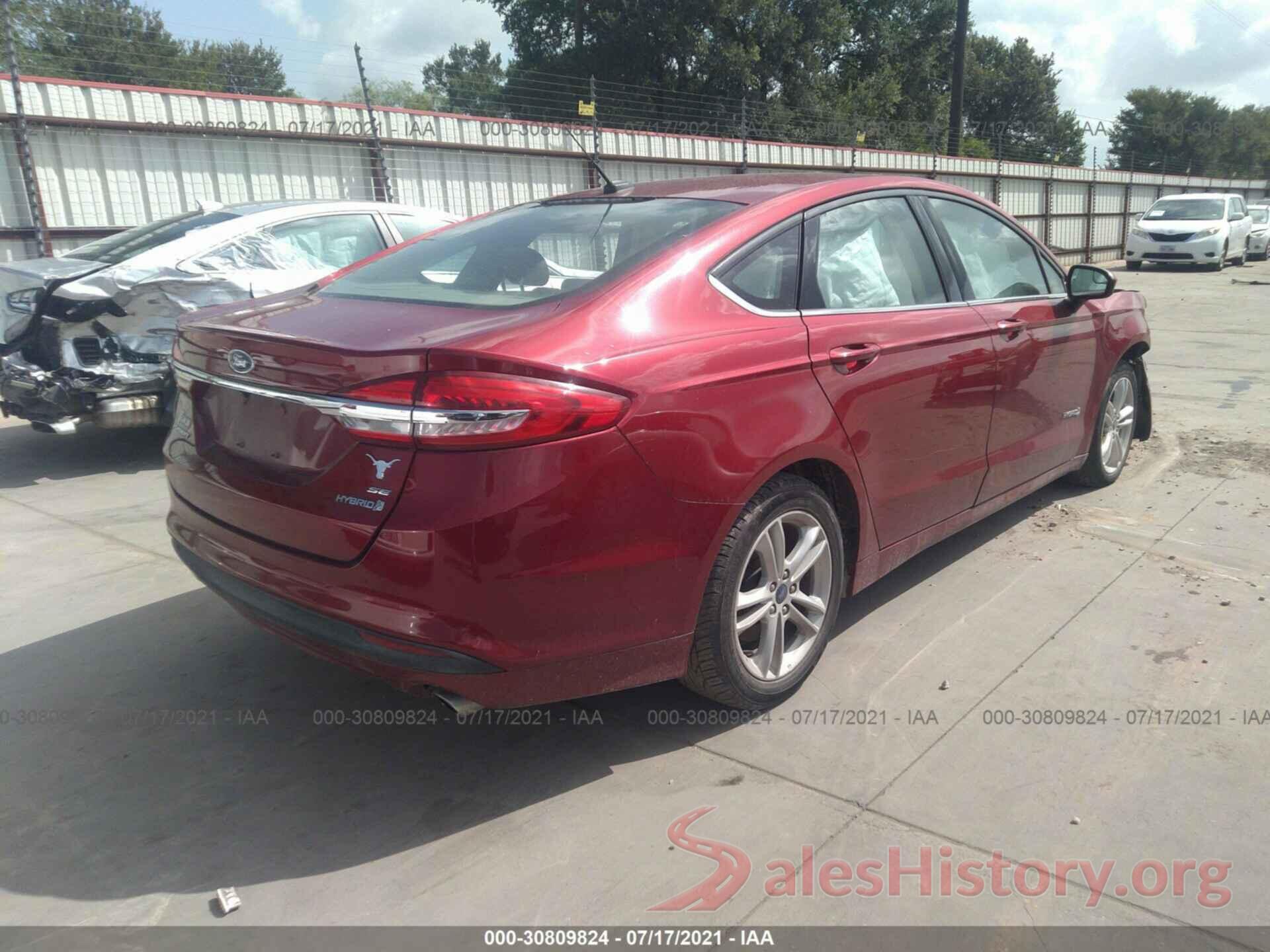 3FA6P0LU5JR141660 2018 FORD FUSION HYBRID