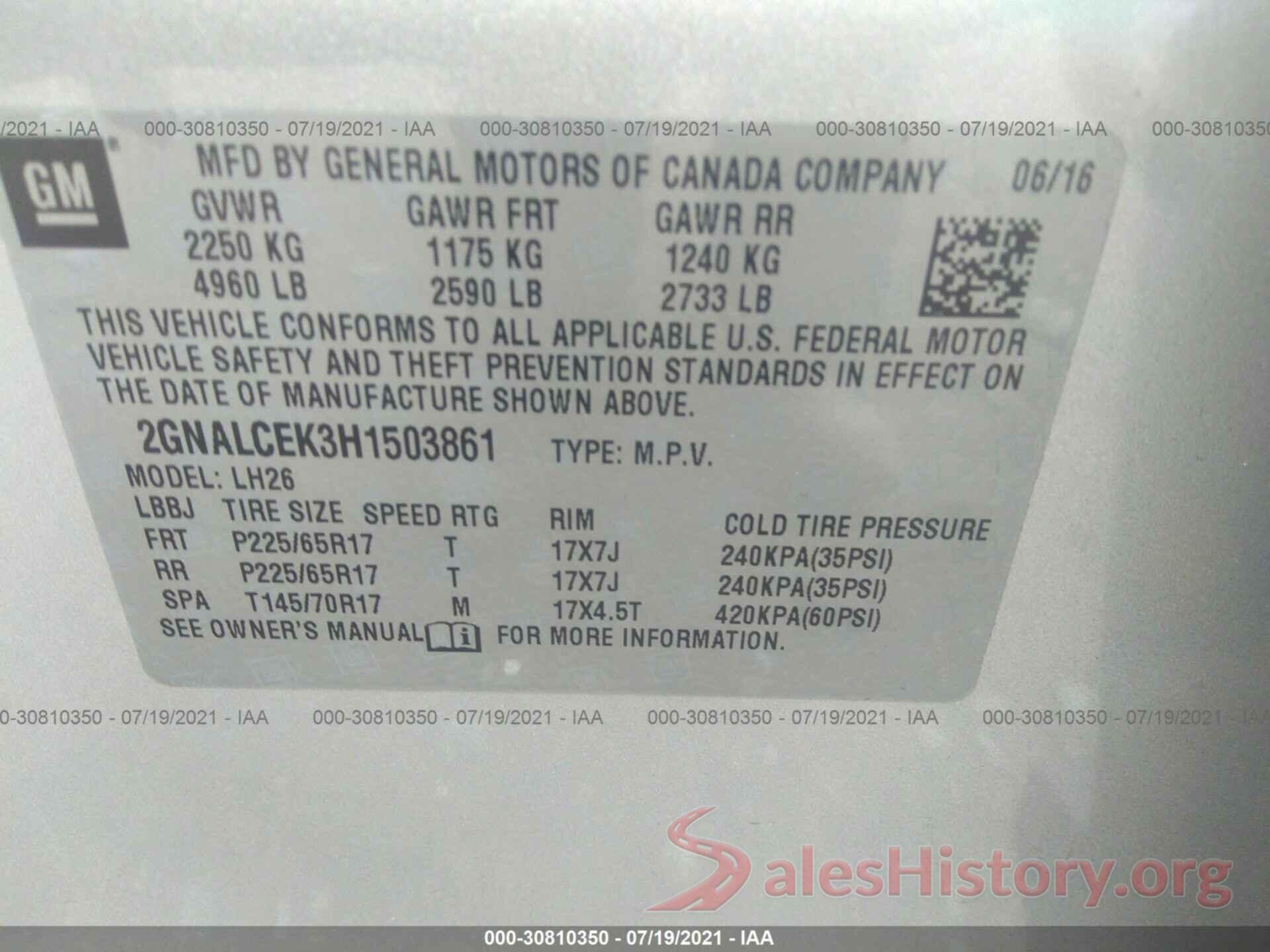 2GNALCEK3H1503861 2017 CHEVROLET EQUINOX