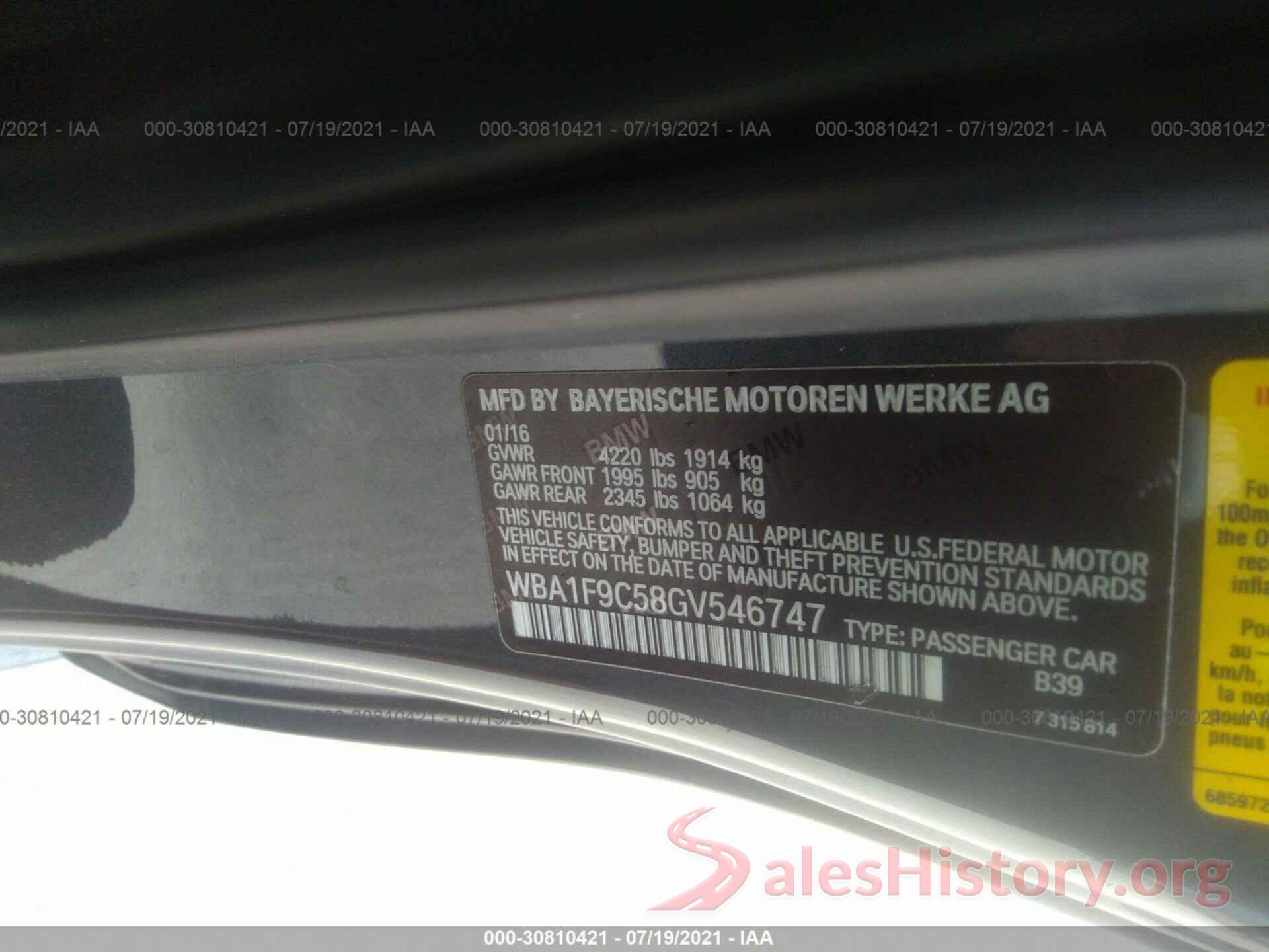 WBA1F9C58GV546747 2016 BMW 2 SERIES