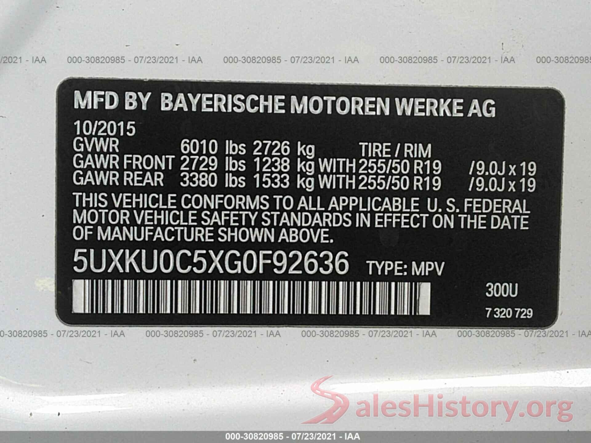 5UXKU0C5XG0F92636 2016 BMW X6