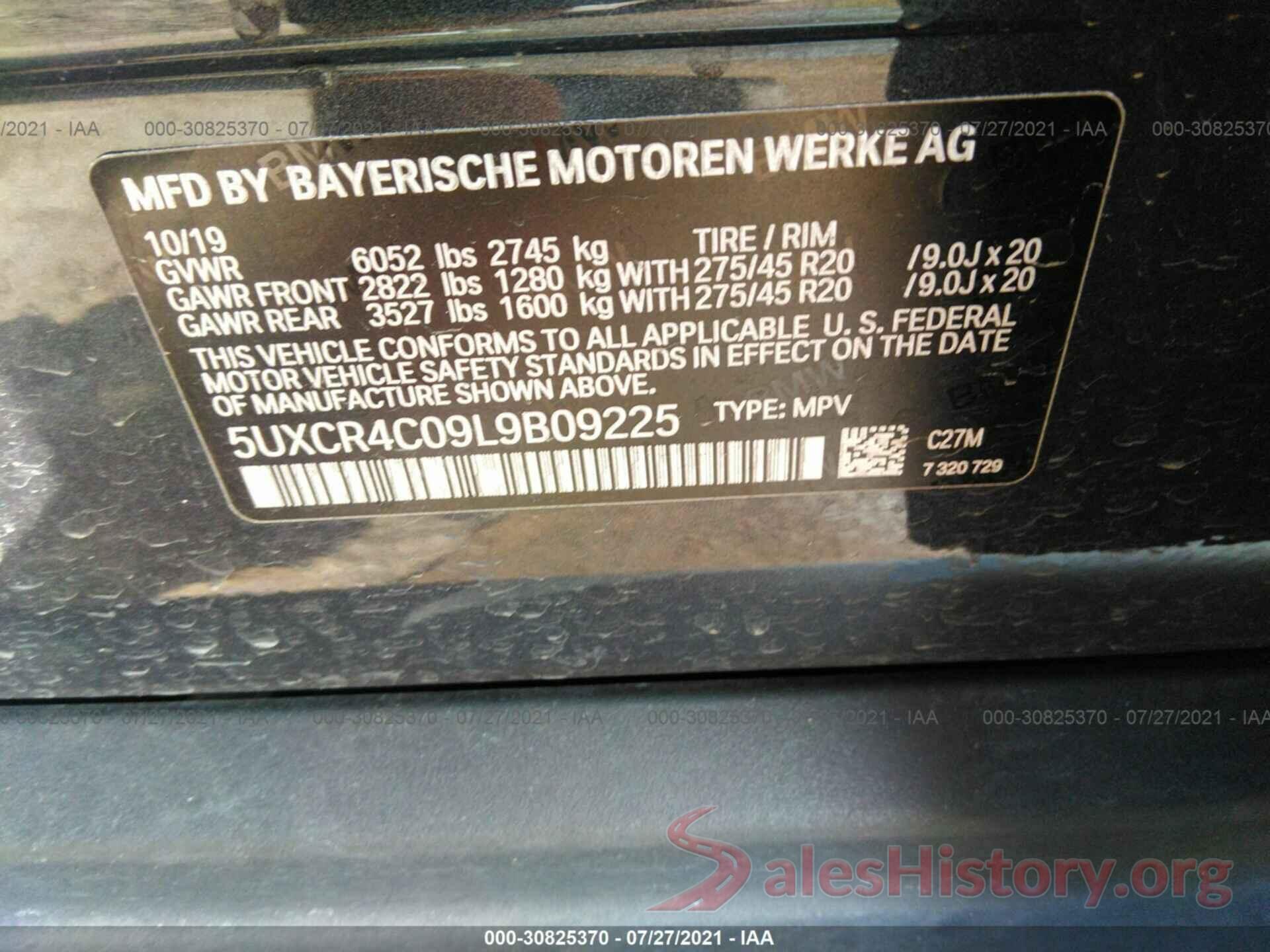 5UXCR4C09L9B09225 2020 BMW X5