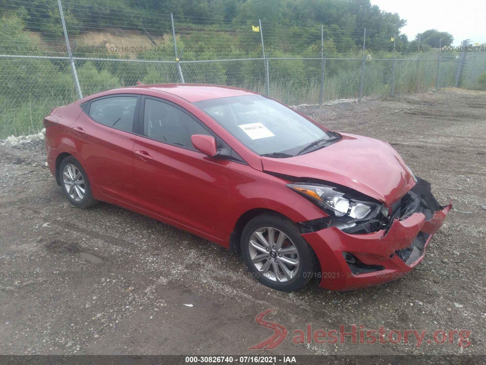 KMHDH4AE6GU491507 2016 HYUNDAI ELANTRA