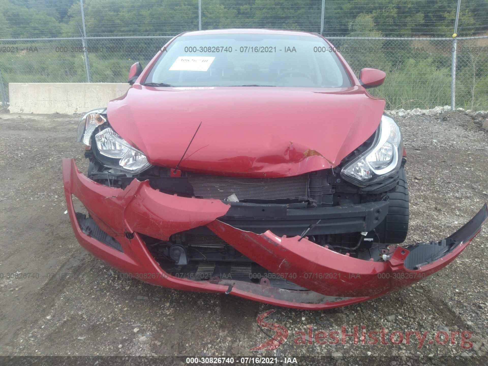 KMHDH4AE6GU491507 2016 HYUNDAI ELANTRA