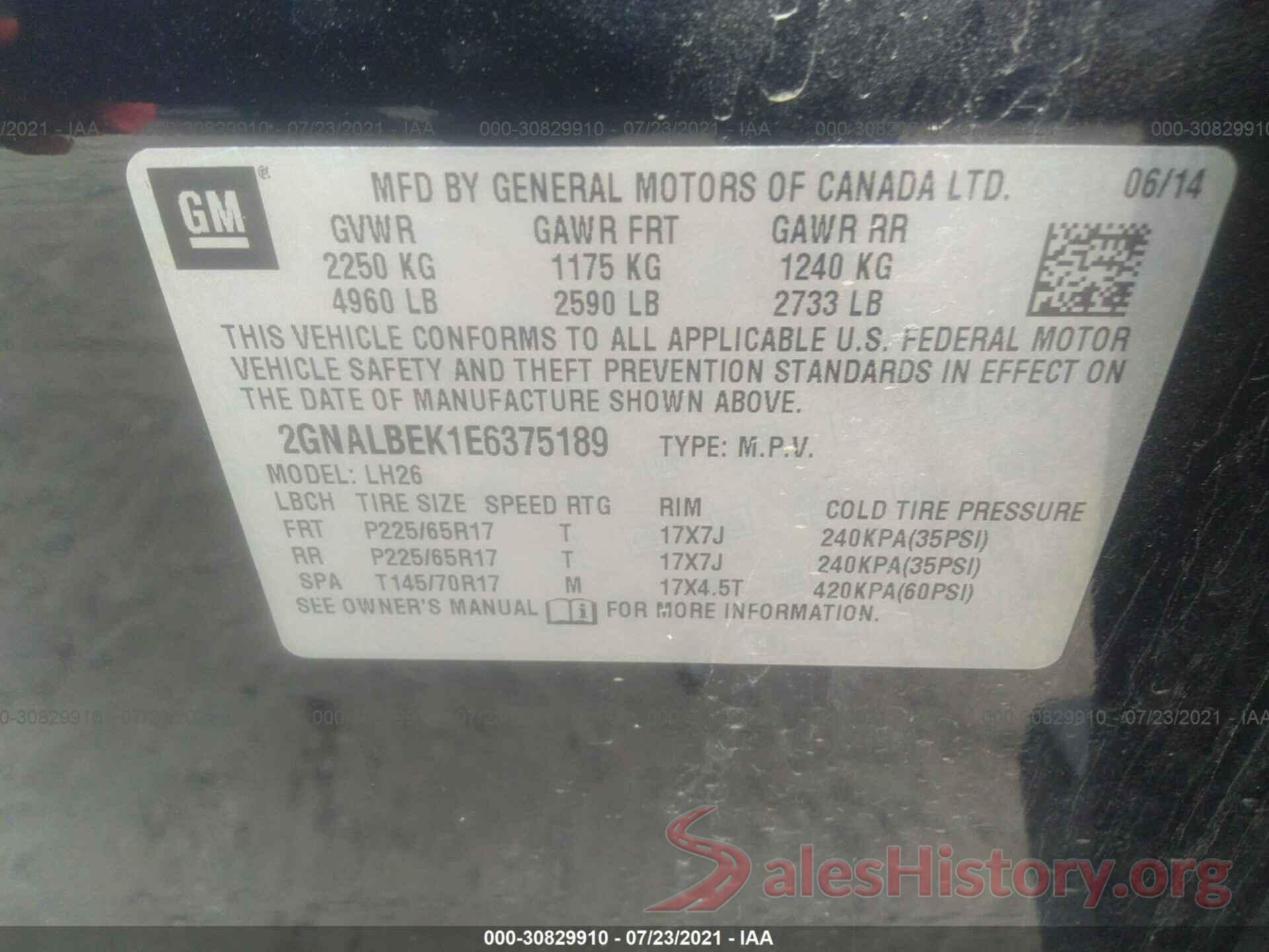 3N1CP5CU1JL524737 2014 CHEVROLET EQUINOX