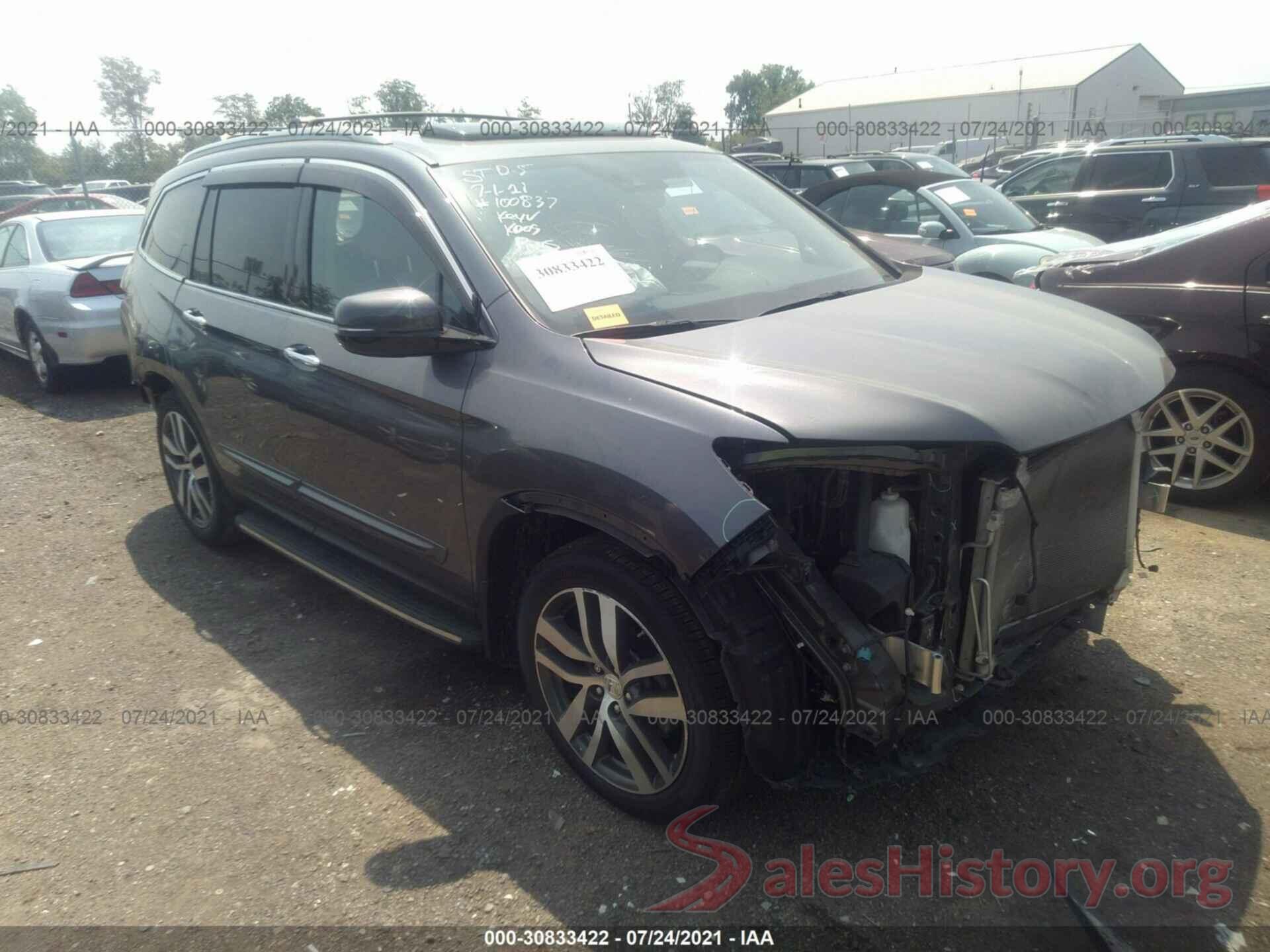 5FNYF6H0XGB100837 2016 HONDA PILOT