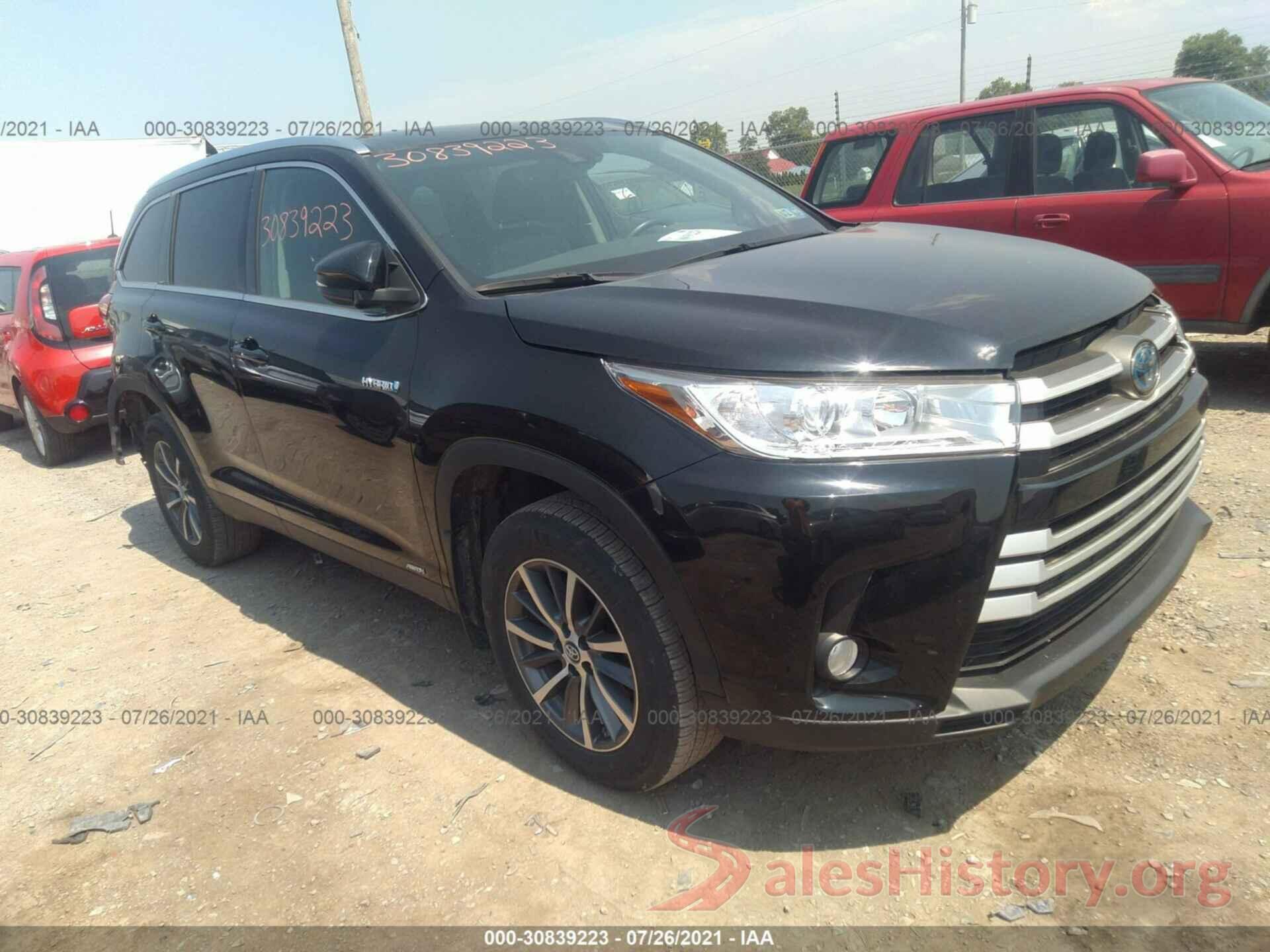 5TDJGRFH6KS063072 2019 TOYOTA HIGHLANDER