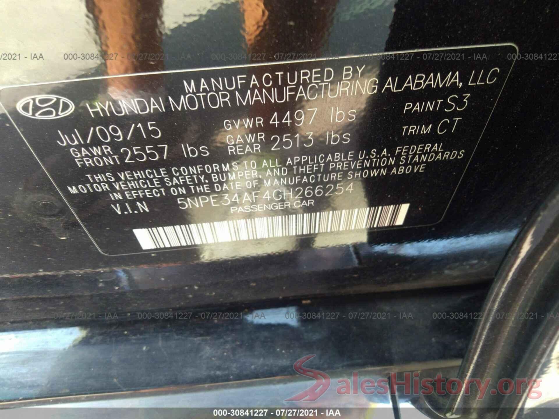 5NPE34AF4GH266254 2016 HYUNDAI SONATA