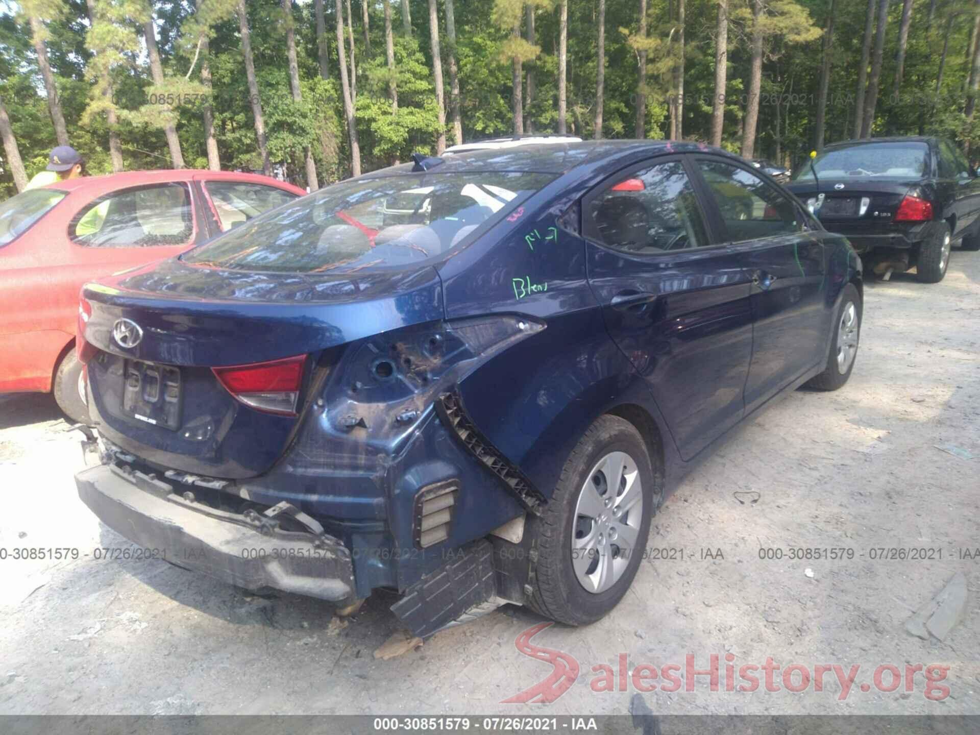 5NPDH4AE5GH685749 2016 HYUNDAI ELANTRA