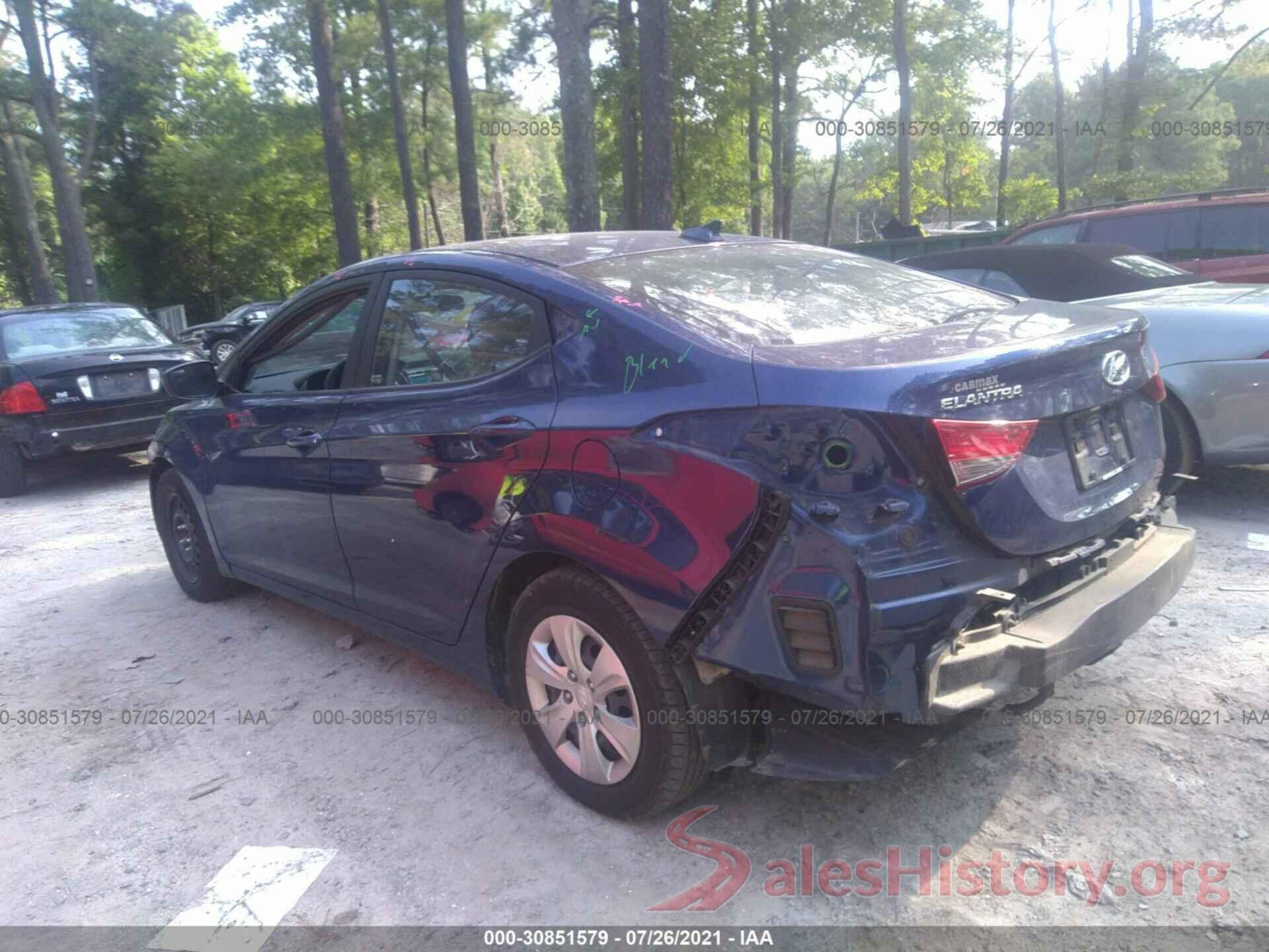 5NPDH4AE5GH685749 2016 HYUNDAI ELANTRA