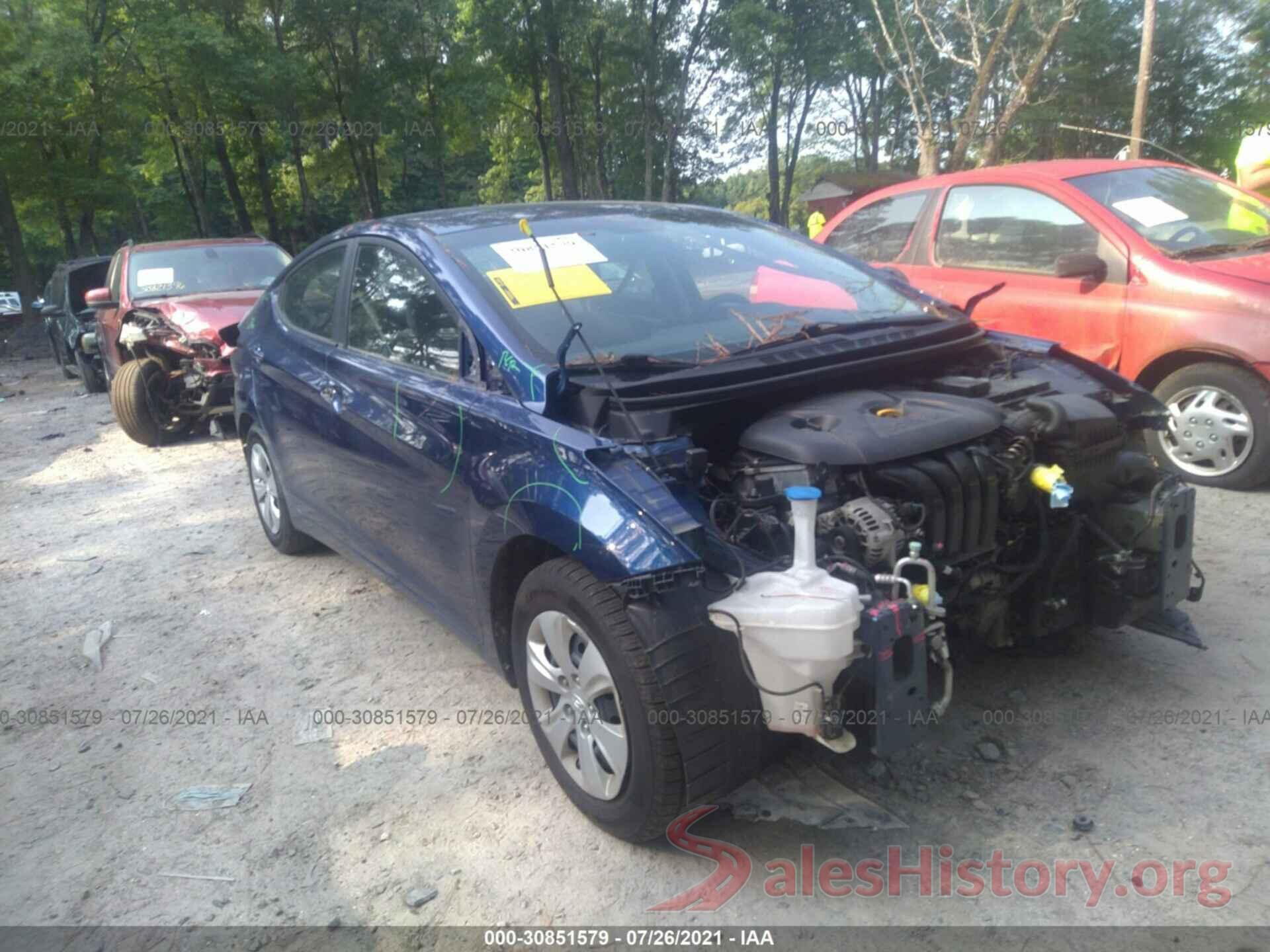 5NPDH4AE5GH685749 2016 HYUNDAI ELANTRA