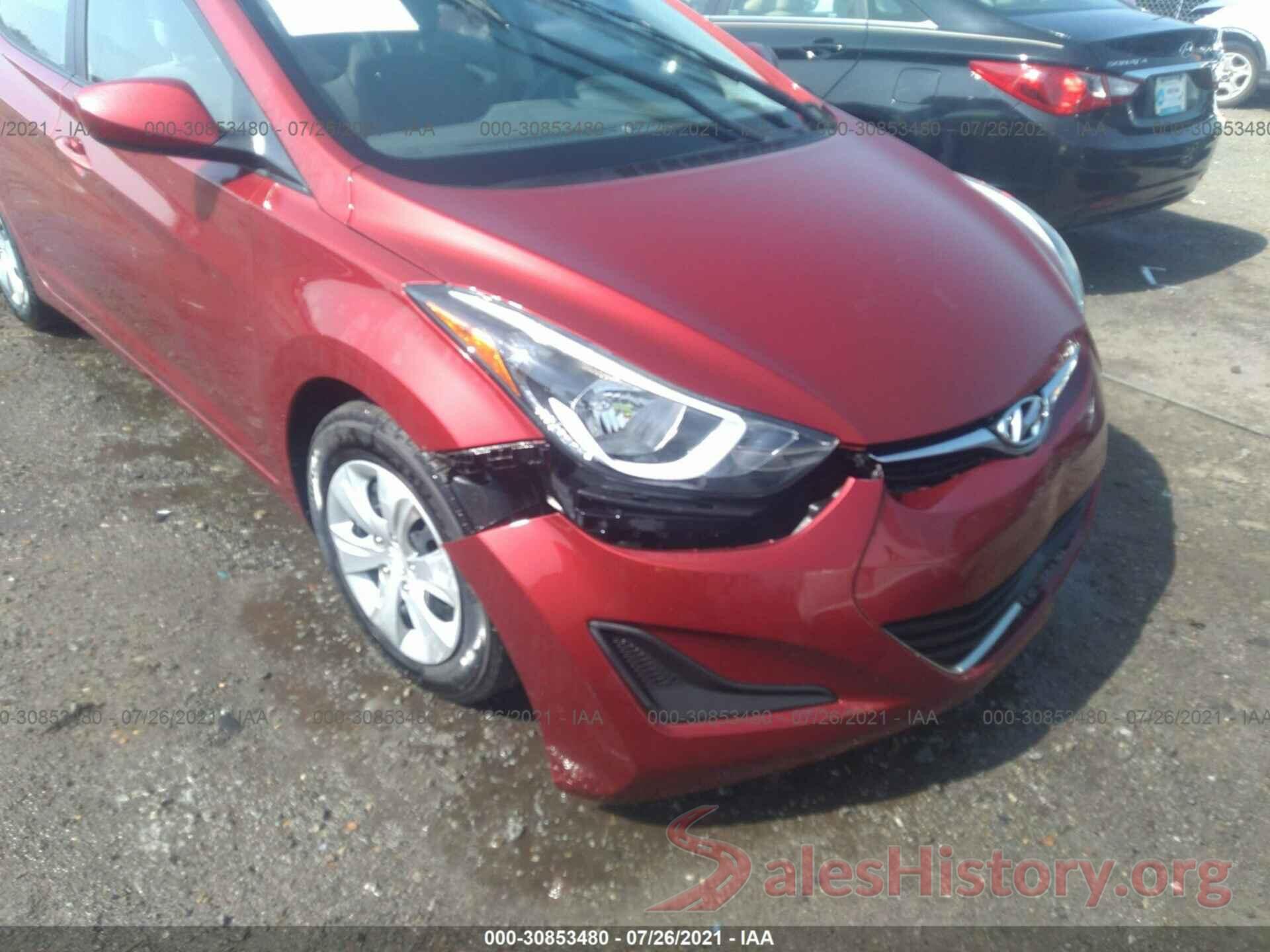 5NPDH4AE6GH734733 2016 HYUNDAI ELANTRA