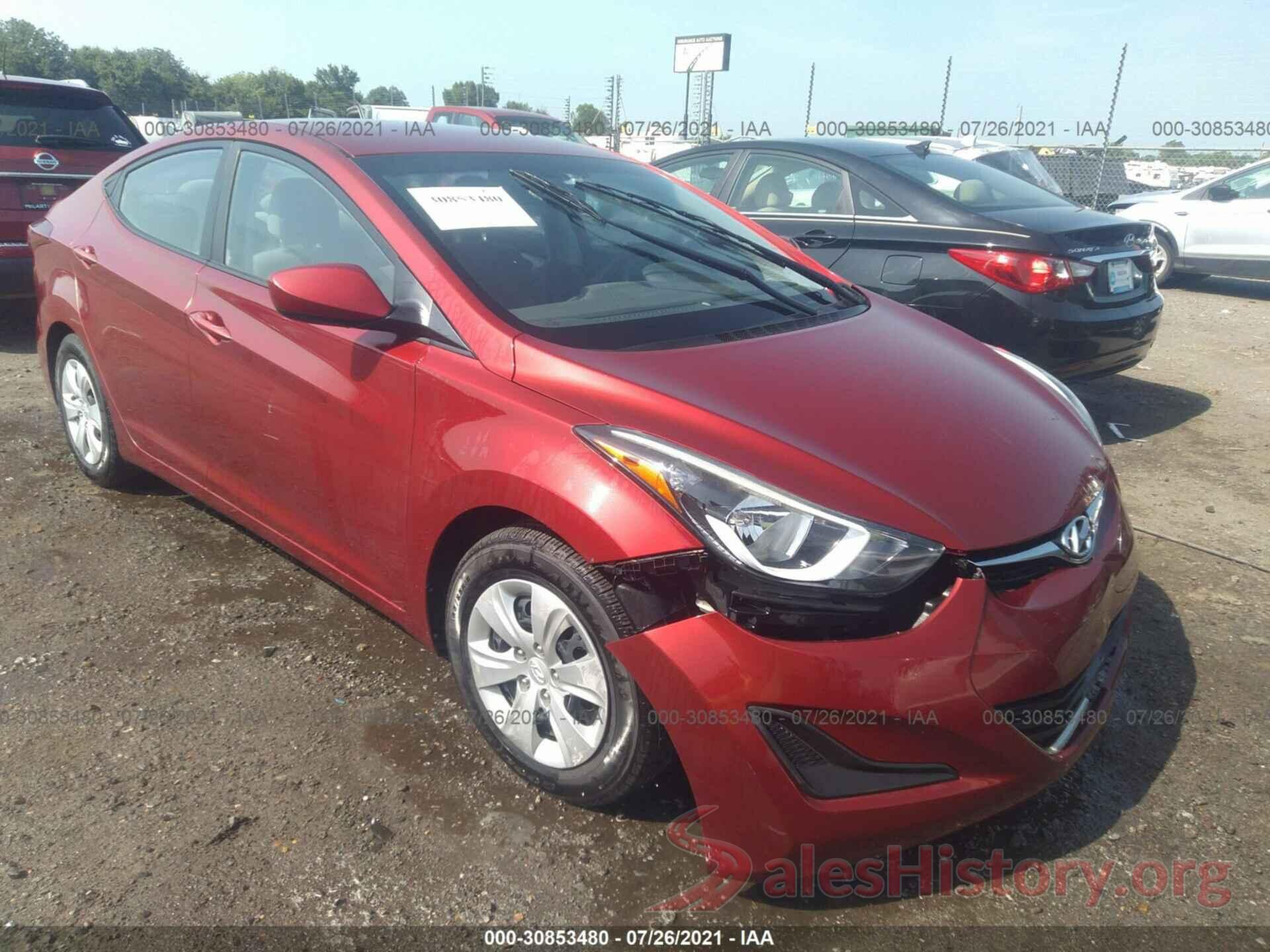 5NPDH4AE6GH734733 2016 HYUNDAI ELANTRA