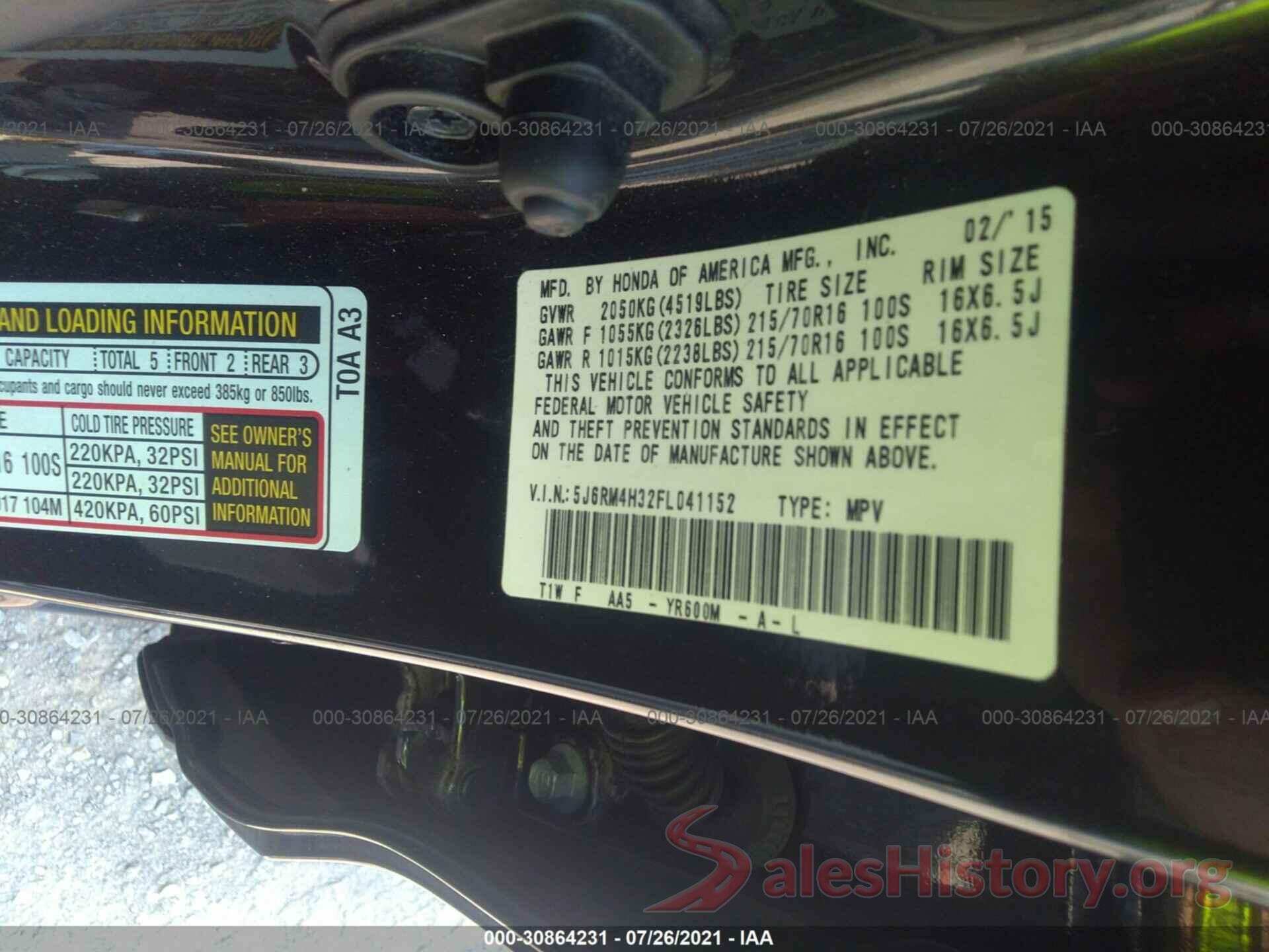 5J6RM4H32FL041152 2015 HONDA CR-V