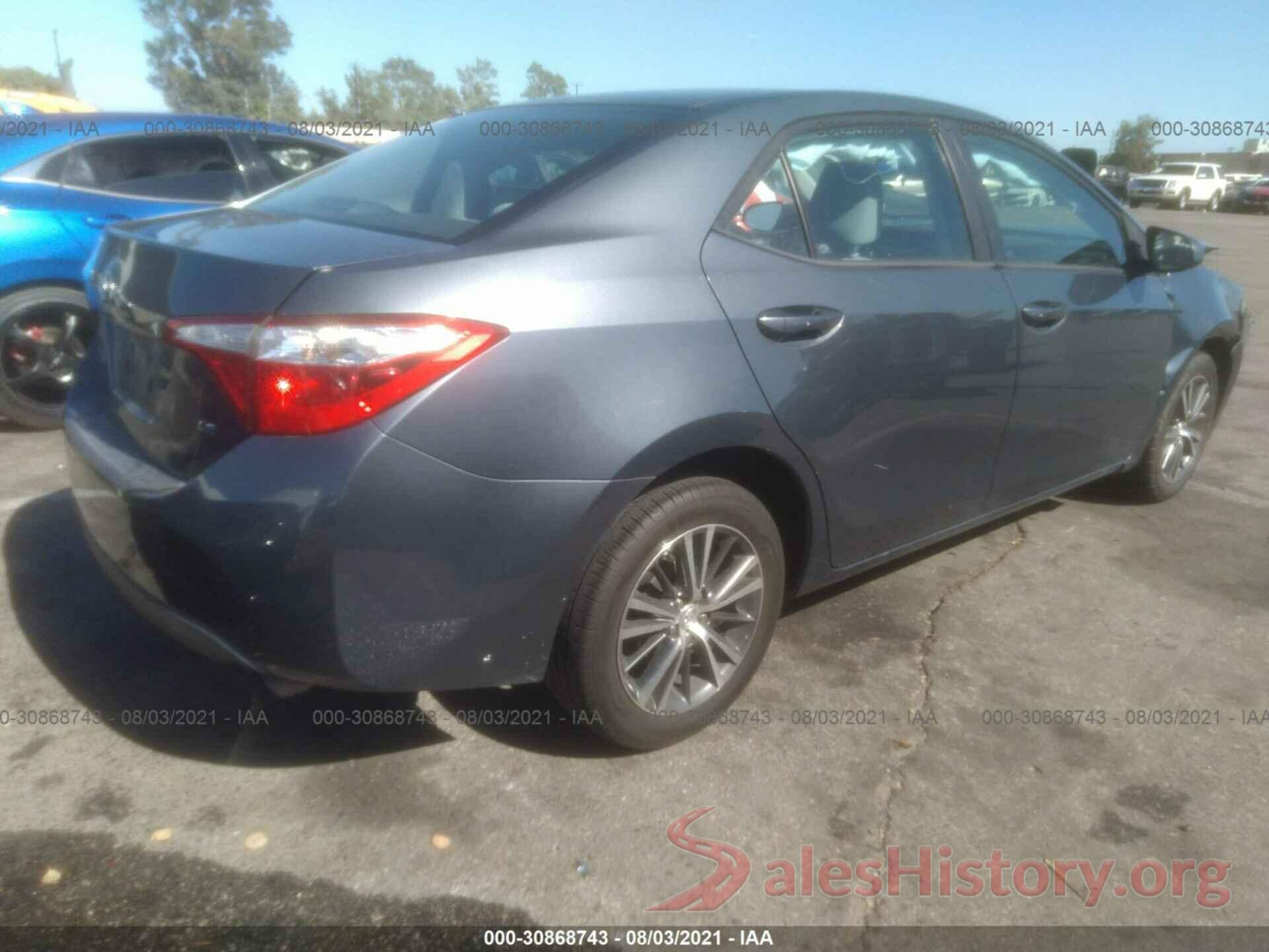 5YFBURHE4GP367825 2016 TOYOTA COROLLA