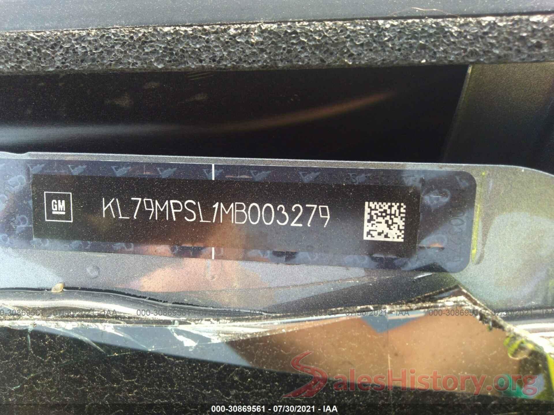 KL79MPSL1MB003279 2021 CHEVROLET TRAILBLAZER