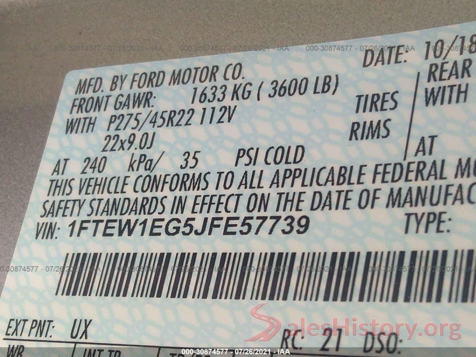 1FTEW1EG5JFE57739 2018 FORD F-150