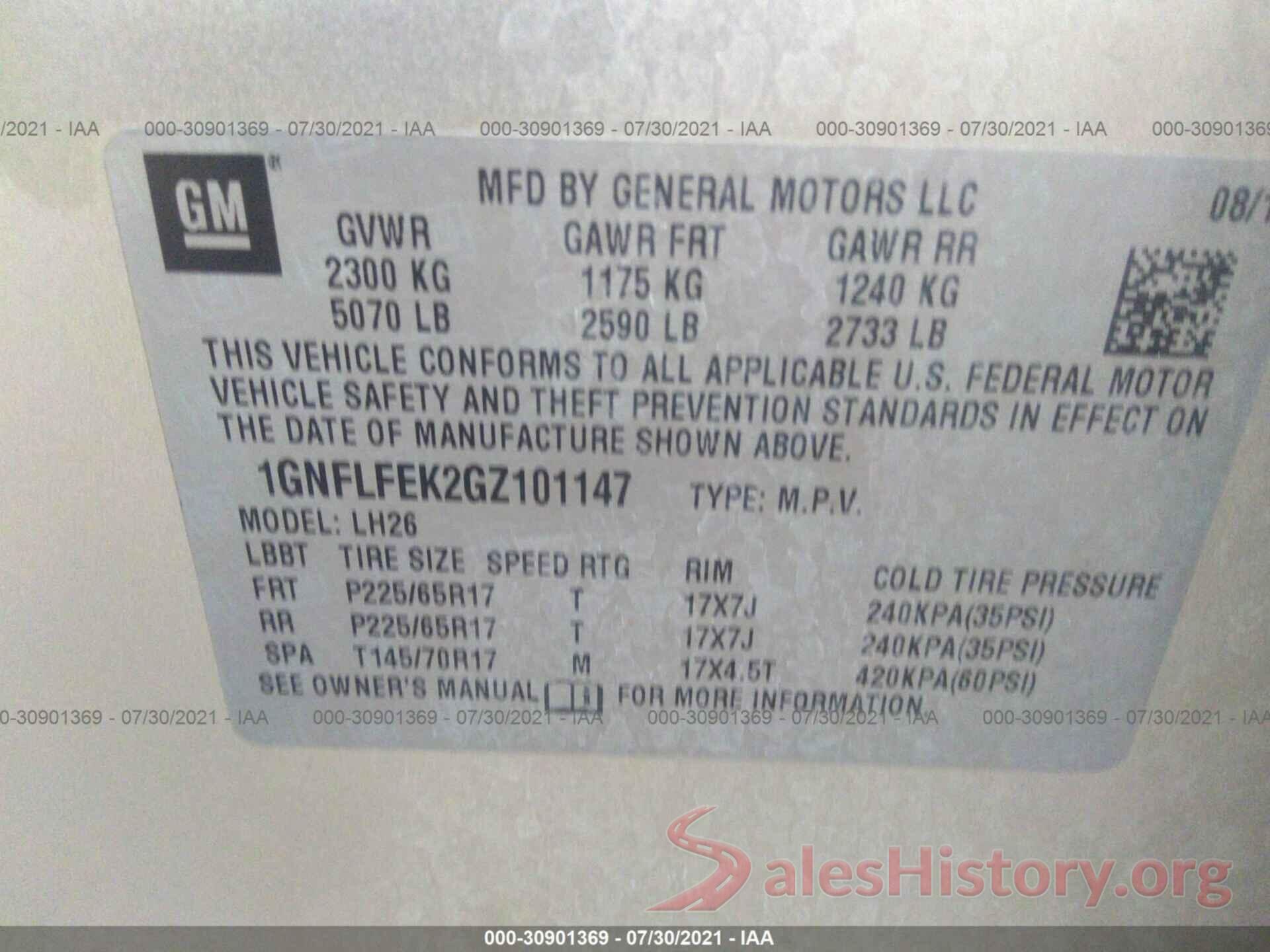 1GNFLFEK2GZ101147 2016 CHEVROLET EQUINOX