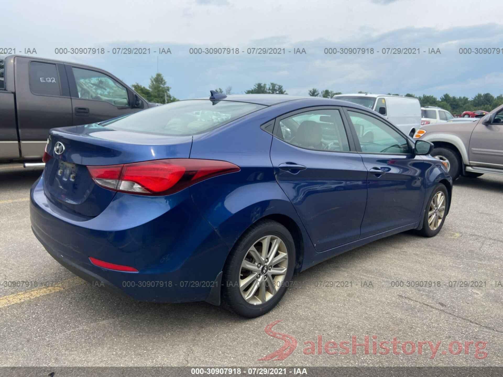 5NPDH4AE7GH703846 2016 HYUNDAI ELANTRA