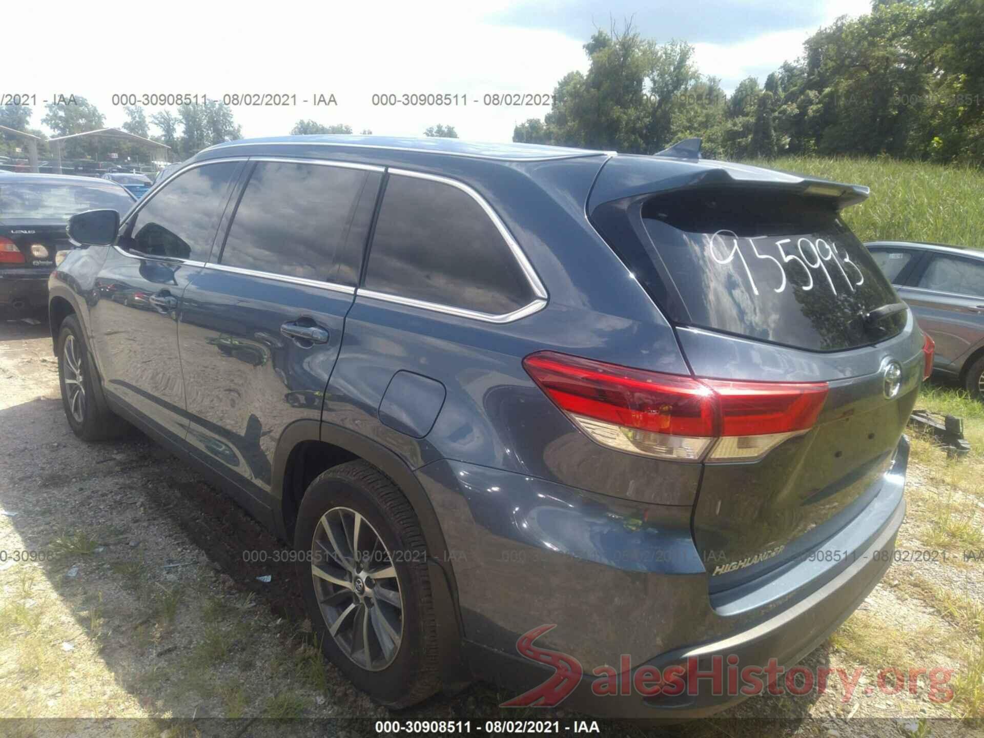 5TDJZRFH4KS955993 2019 TOYOTA HIGHLANDER