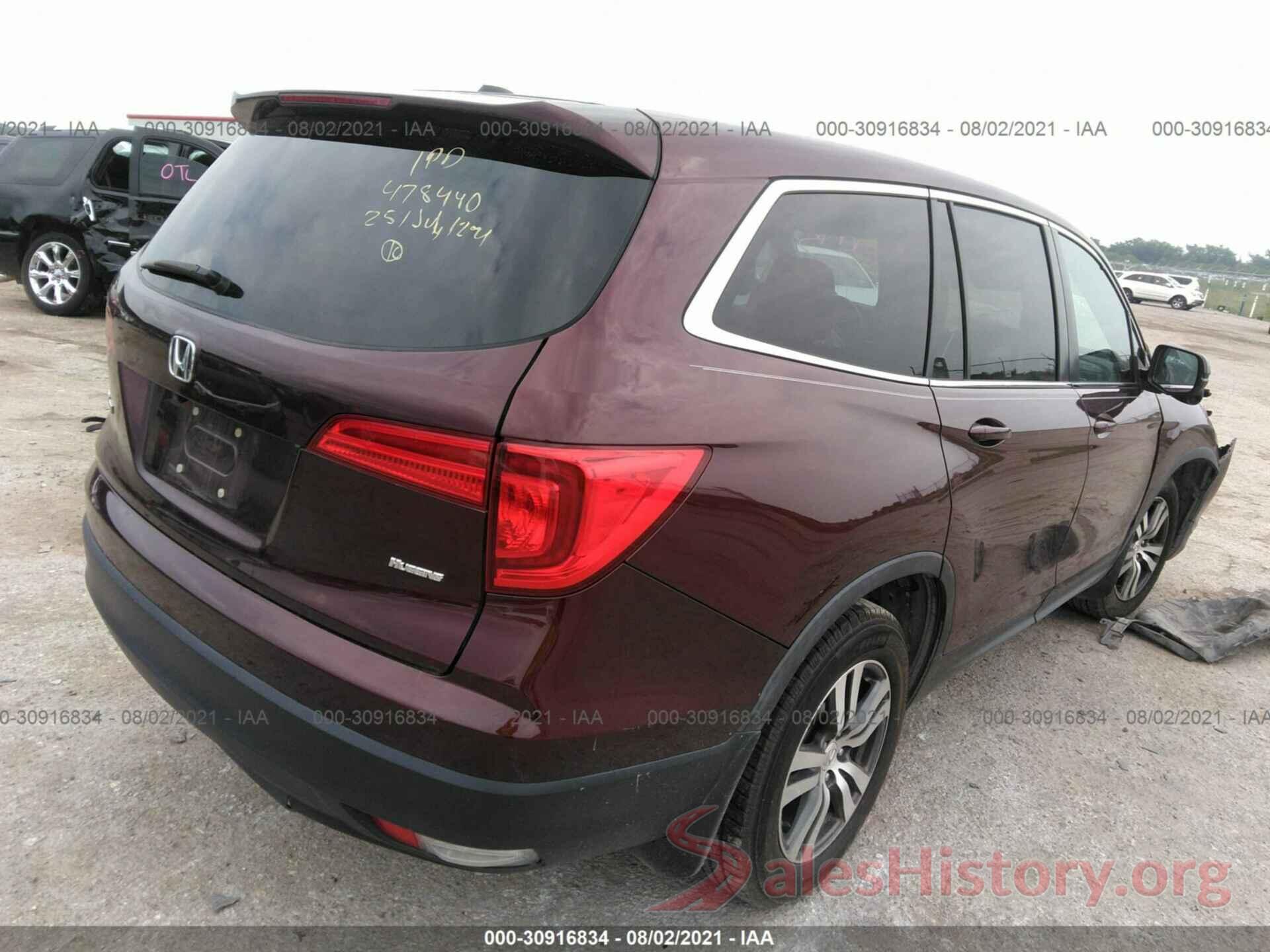 5FNYF5H67GB054897 2016 HONDA PILOT