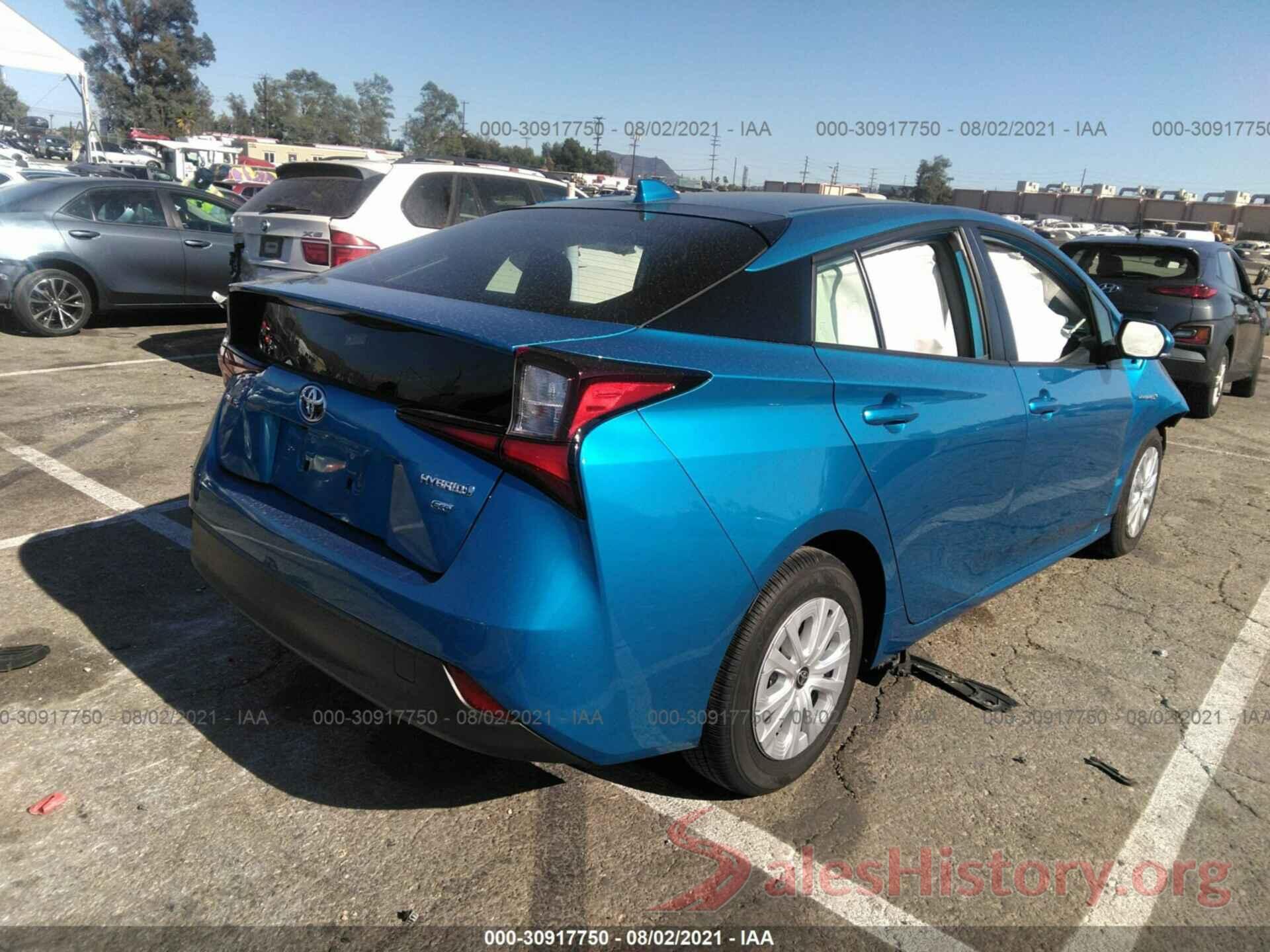 JTDKARFU2L3118347 2020 TOYOTA PRIUS