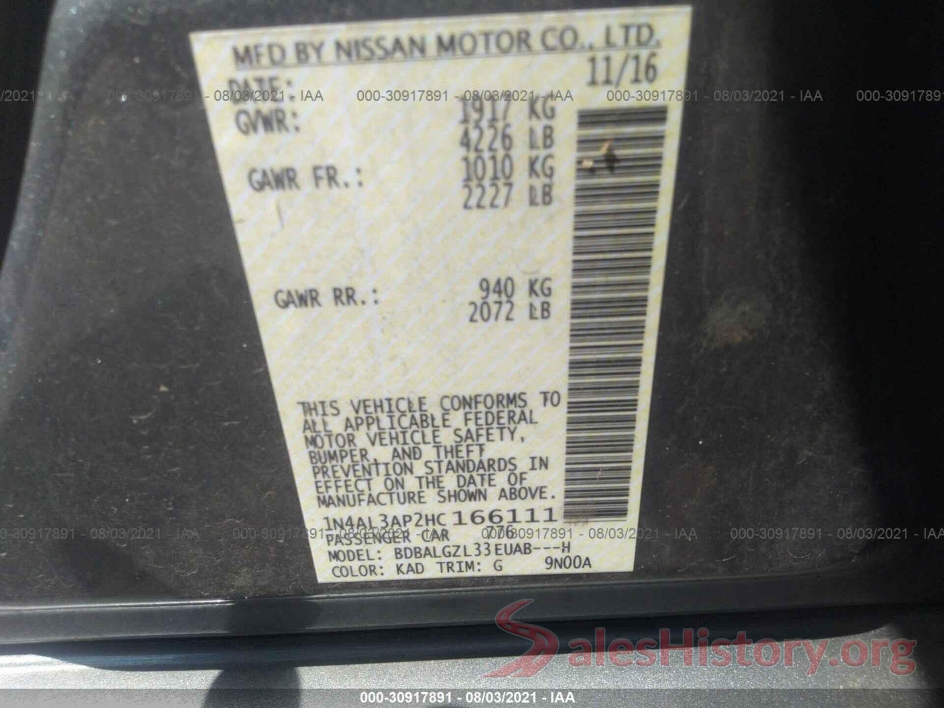 1N4AL3AP2HC166111 2017 NISSAN ALTIMA