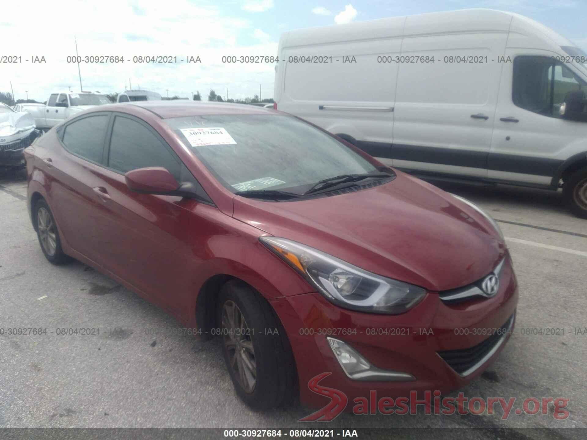 5NPDH4AE9GH741255 2016 HYUNDAI ELANTRA