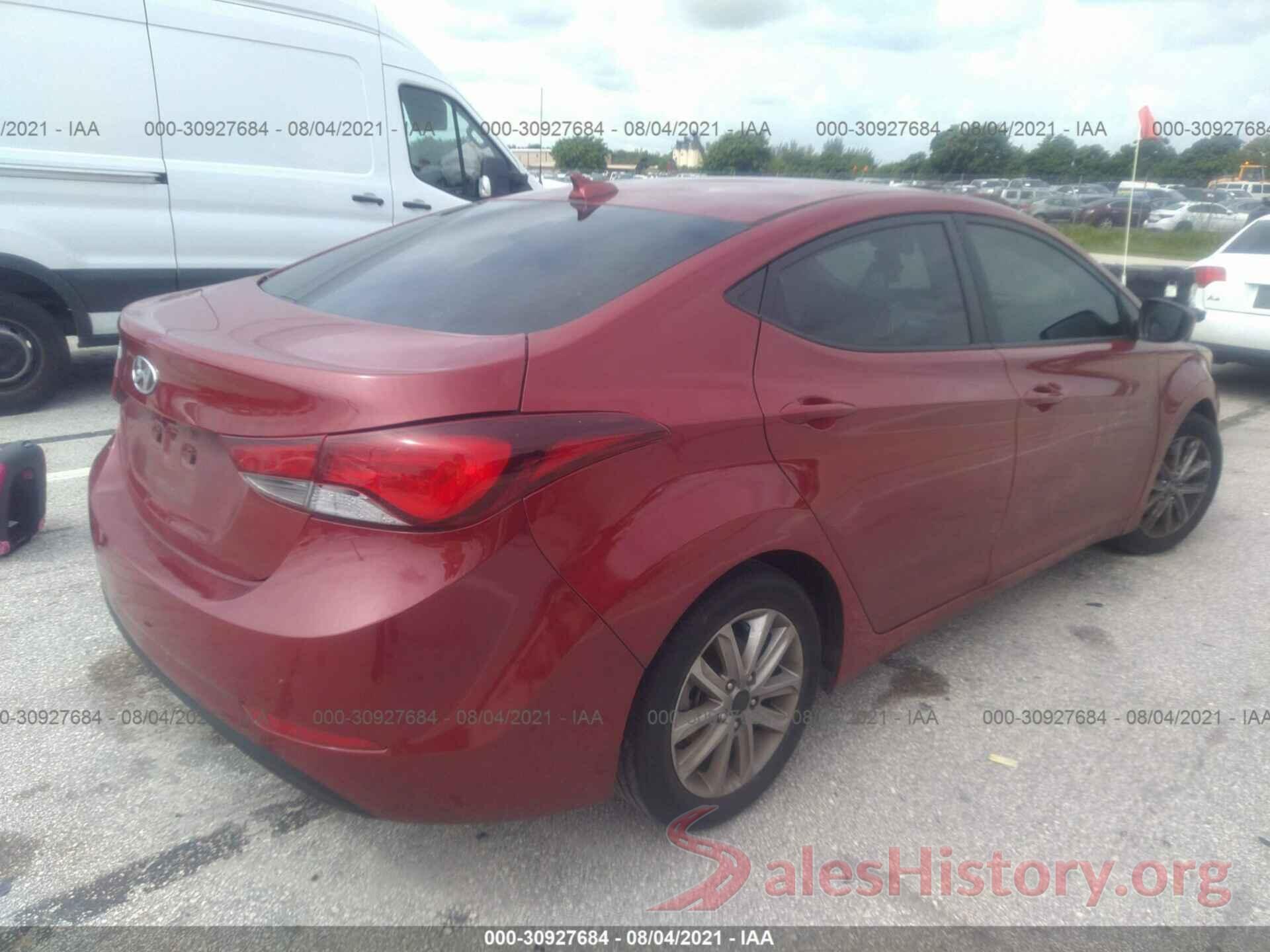 5NPDH4AE9GH741255 2016 HYUNDAI ELANTRA