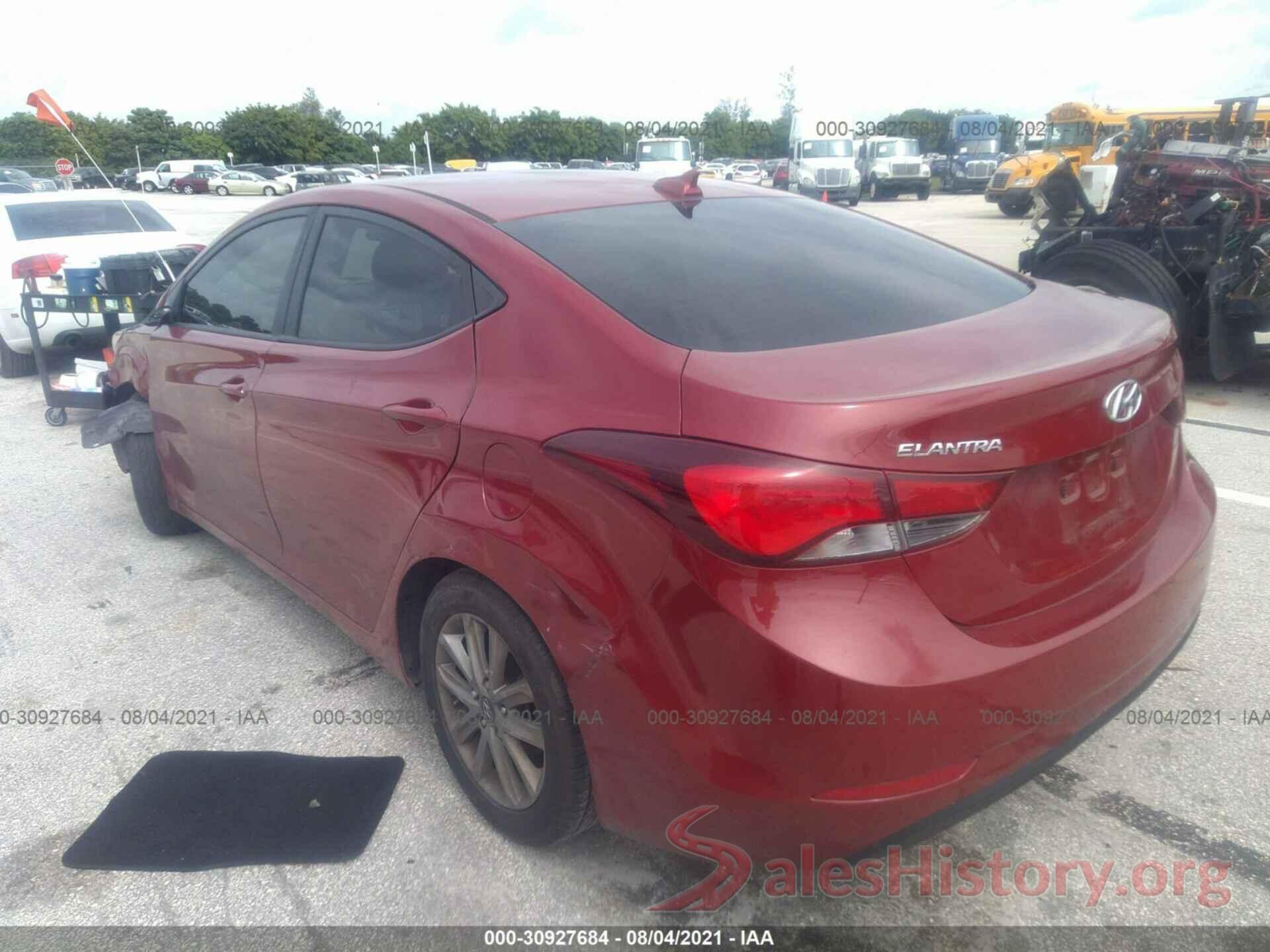 5NPDH4AE9GH741255 2016 HYUNDAI ELANTRA