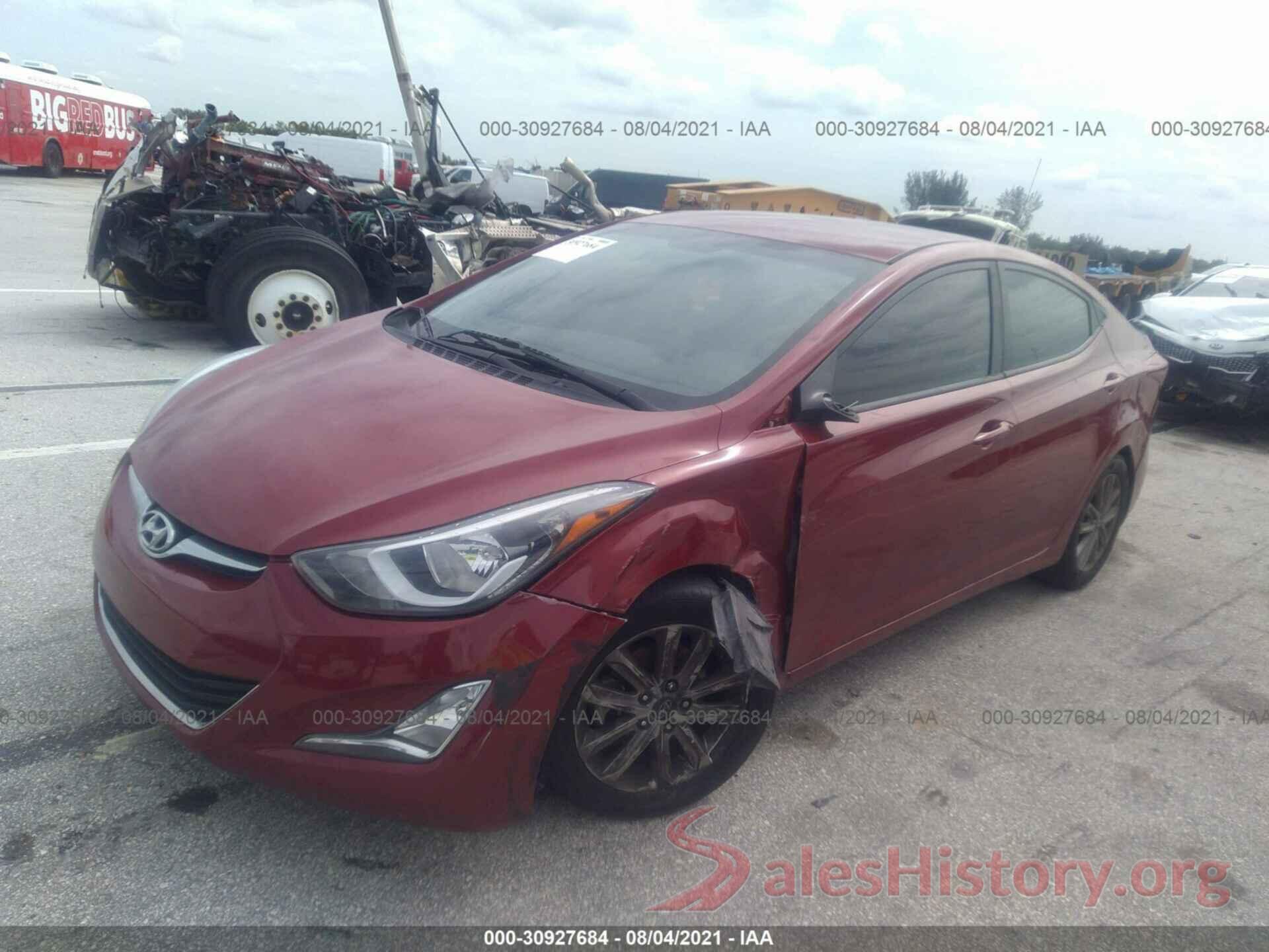 5NPDH4AE9GH741255 2016 HYUNDAI ELANTRA