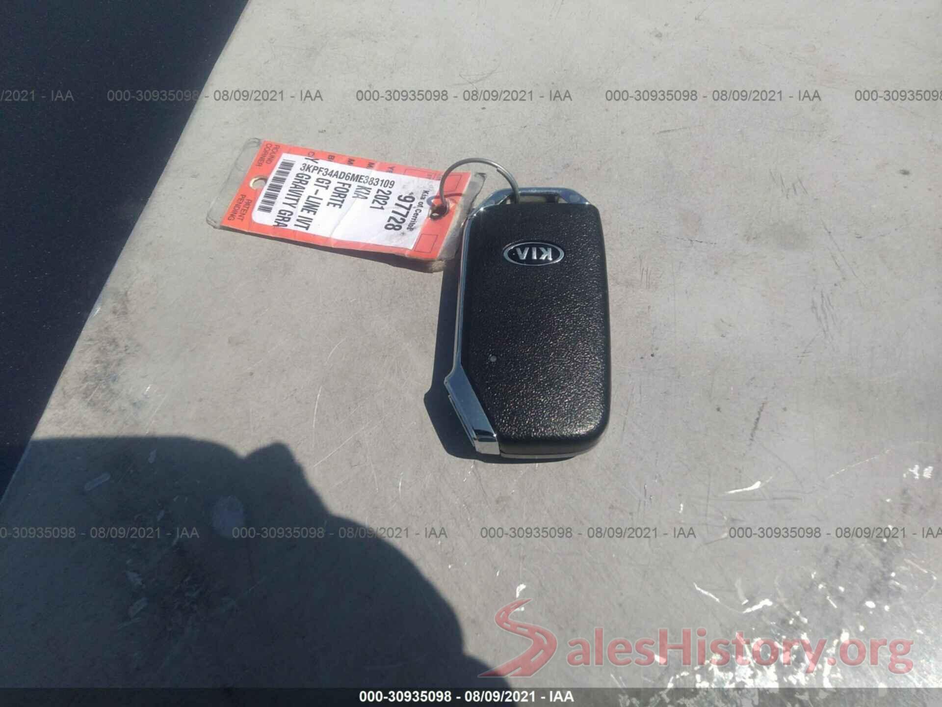 3KPF34AD6ME383109 2021 KIA FORTE