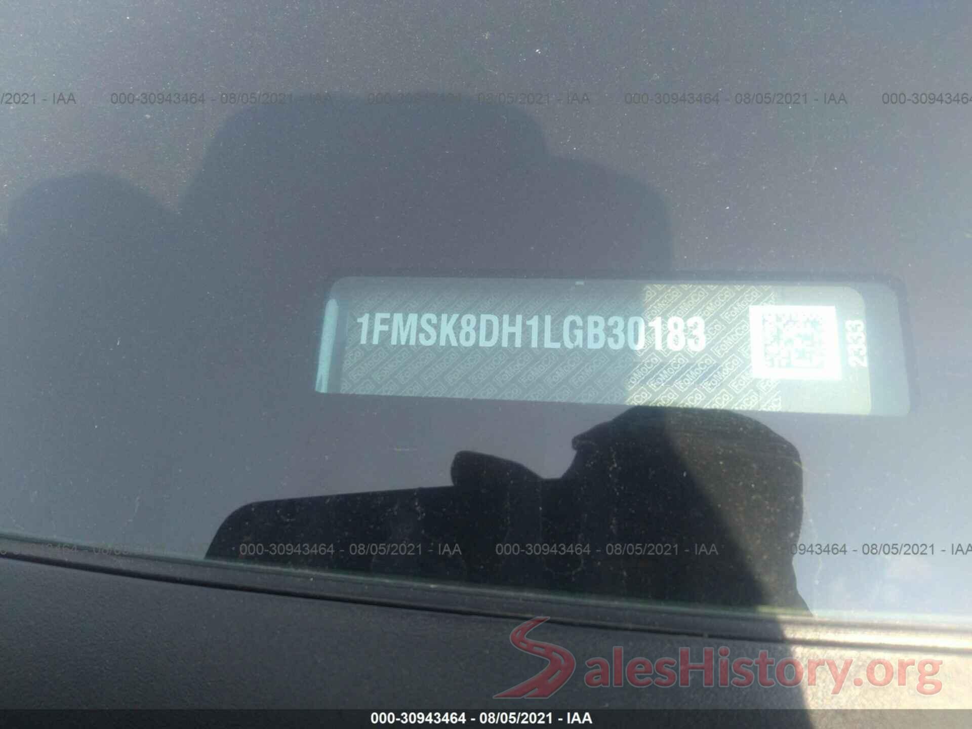 1FMSK8DH1LGB30183 2020 FORD EXPLORER