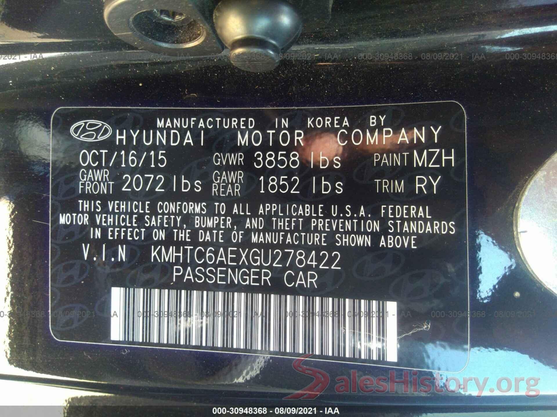 KMHTC6AEXGU278422 2016 HYUNDAI VELOSTER