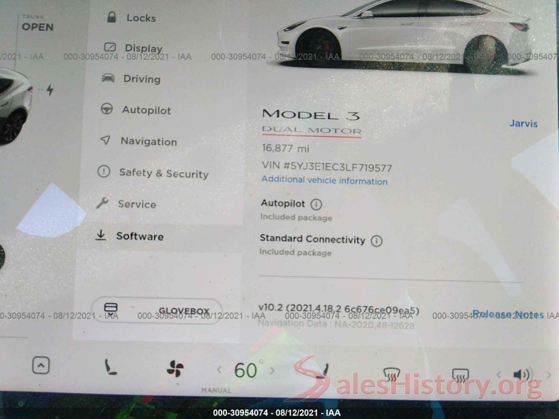 5YJ3E1EC3LF719577 2020 TESLA MODEL 3