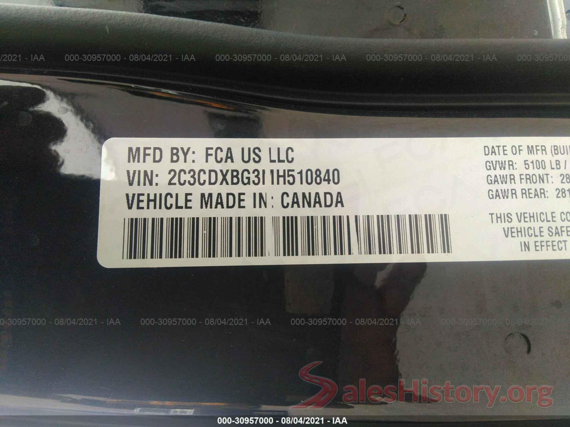 2C3CDXBG3MH510840 2021 DODGE CHARGER