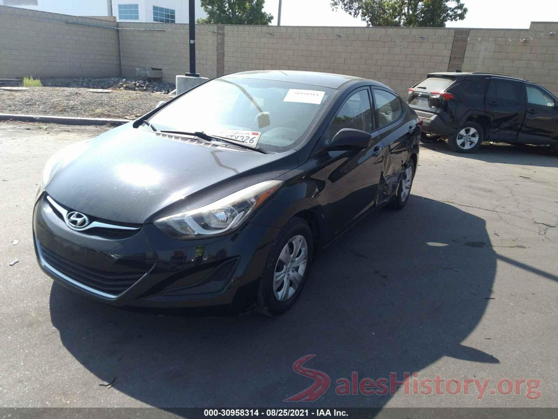 5NPDH4AE1GH750001 2016 HYUNDAI ELANTRA