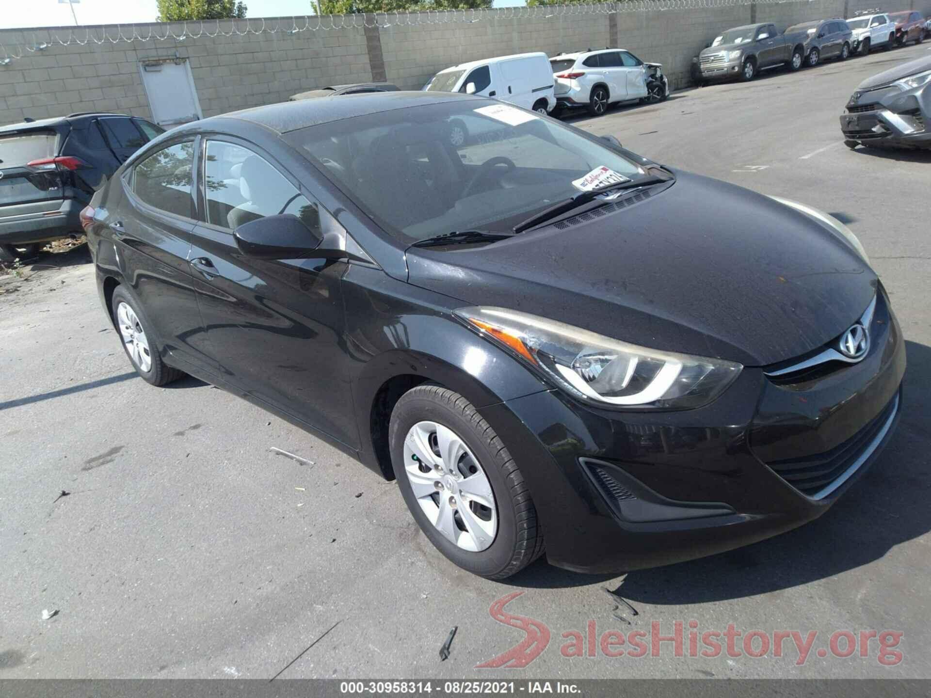 5NPDH4AE1GH750001 2016 HYUNDAI ELANTRA