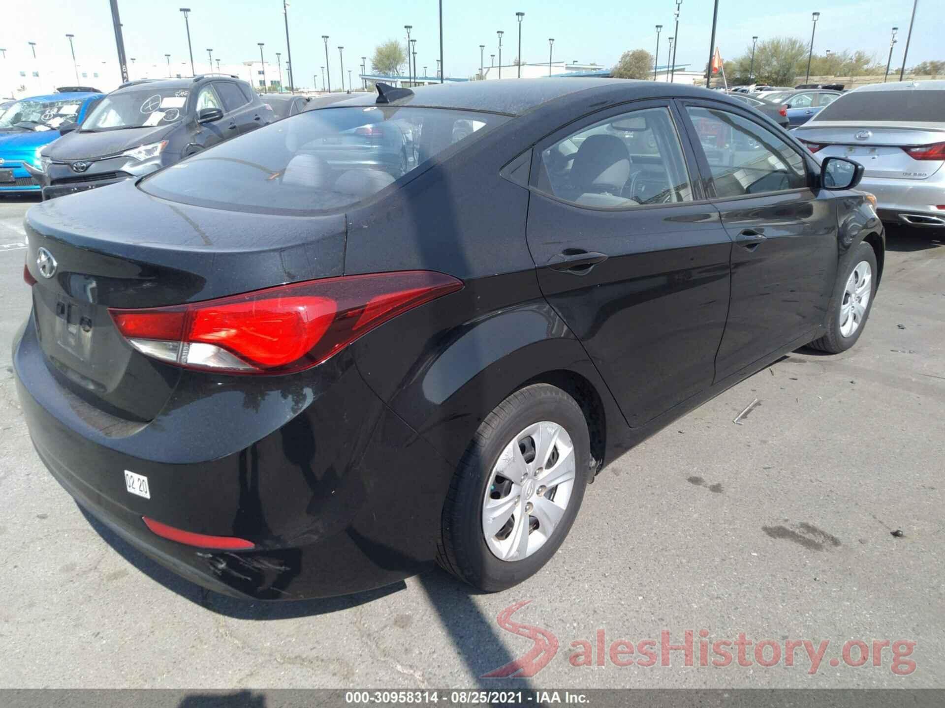 5NPDH4AE1GH750001 2016 HYUNDAI ELANTRA